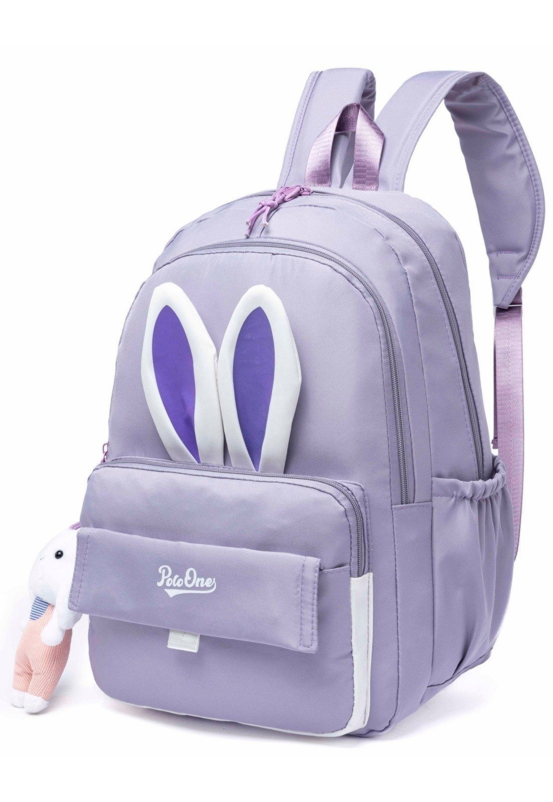 Vista 3 Mochila Polo One Feminina Juvenil Escolar Reforçada Chaveiro lilás lilás