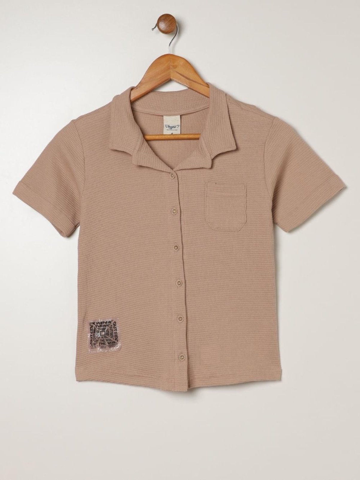 Infantil - Camiseta Manga Curta Para Menino - BEGE