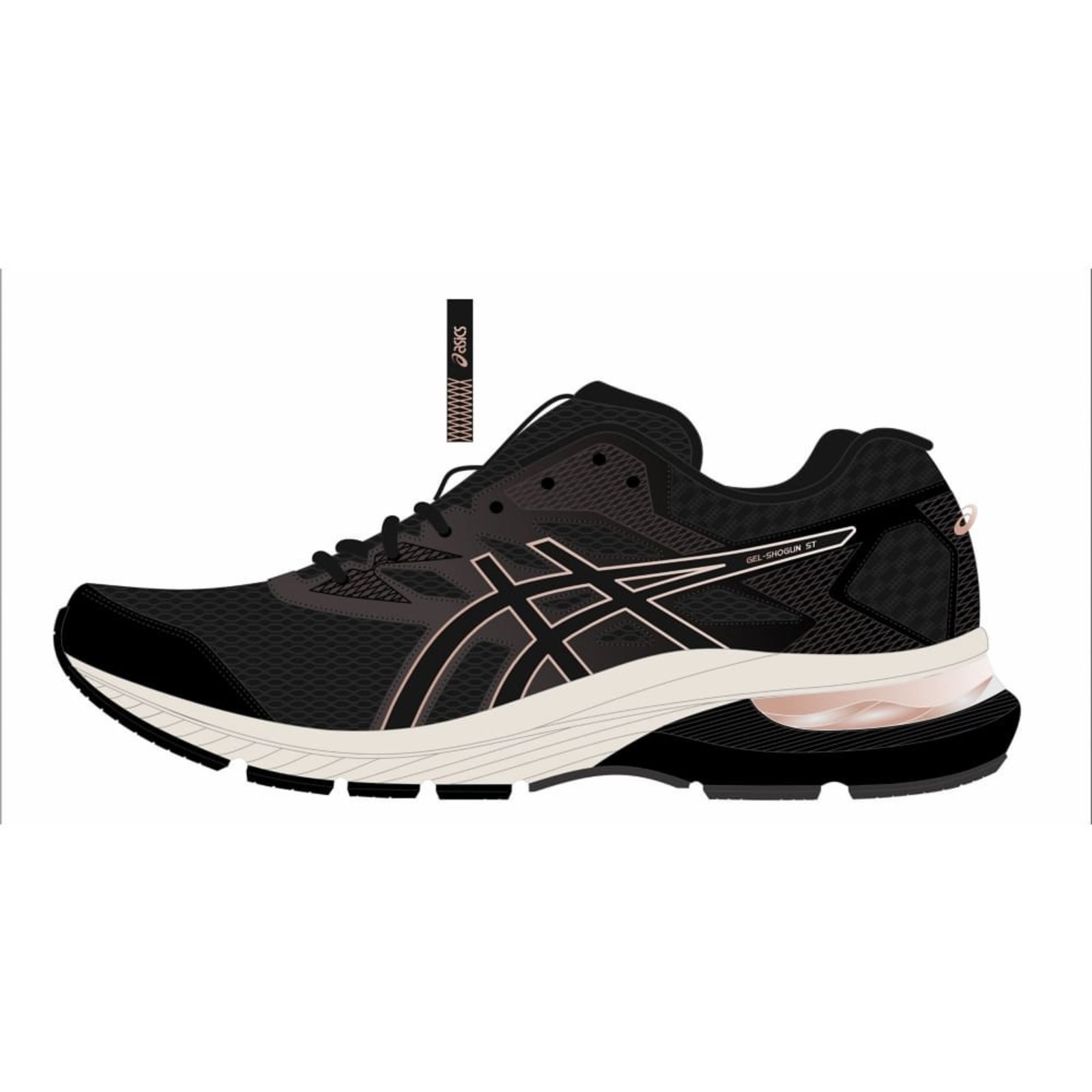 Tênis ASICS GEL-Shogun St - Feminino - Preto/Rosa