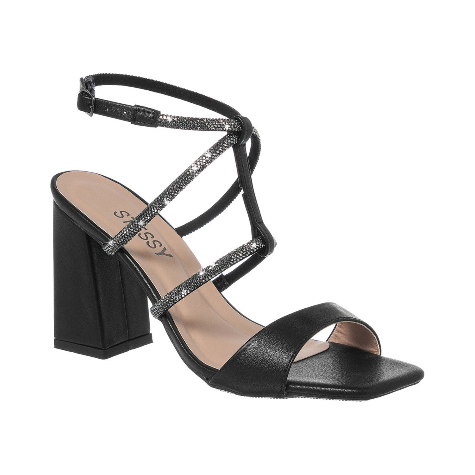 Vista 3 Sandália Feminina Stessy Shoes Brilho Casual Festa Confortável Original preto Stessy Shoes preto