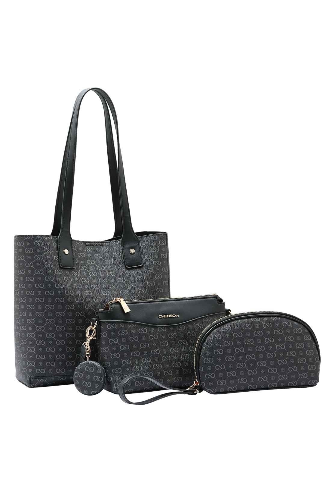 Bolsa Feminina Chenson Original Elegance Luxo Kit 3 peças Preto 3485081