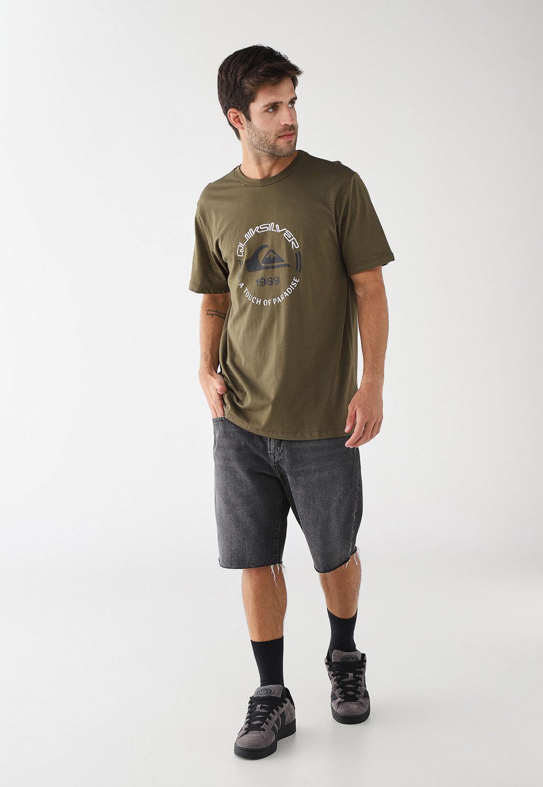 Camiseta Masculina Quiksilver Brief 1 Verde Militar