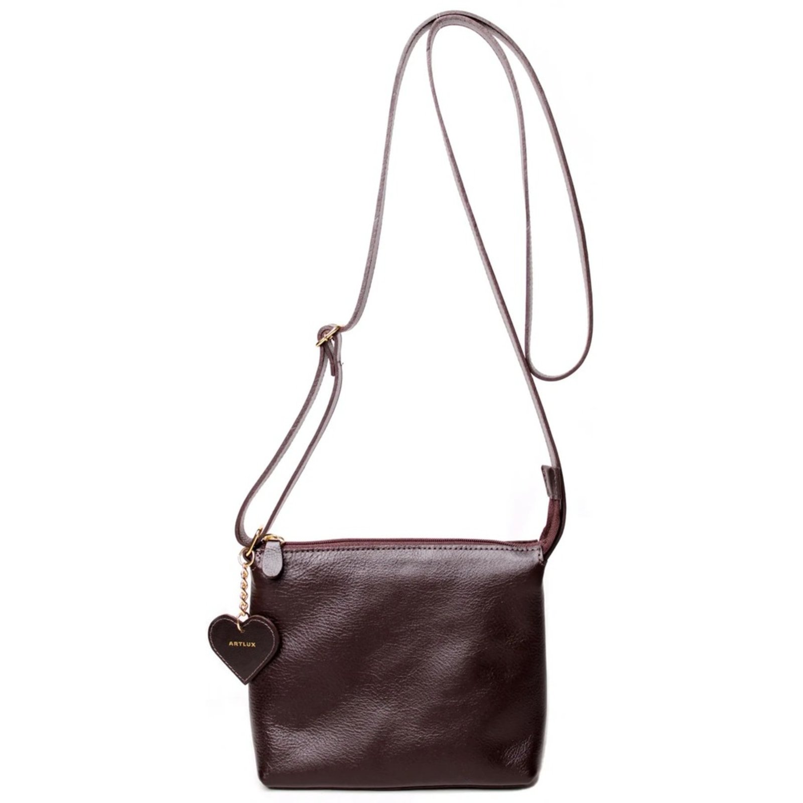 Bolsa Transversal em Couro Artlux Café 9061