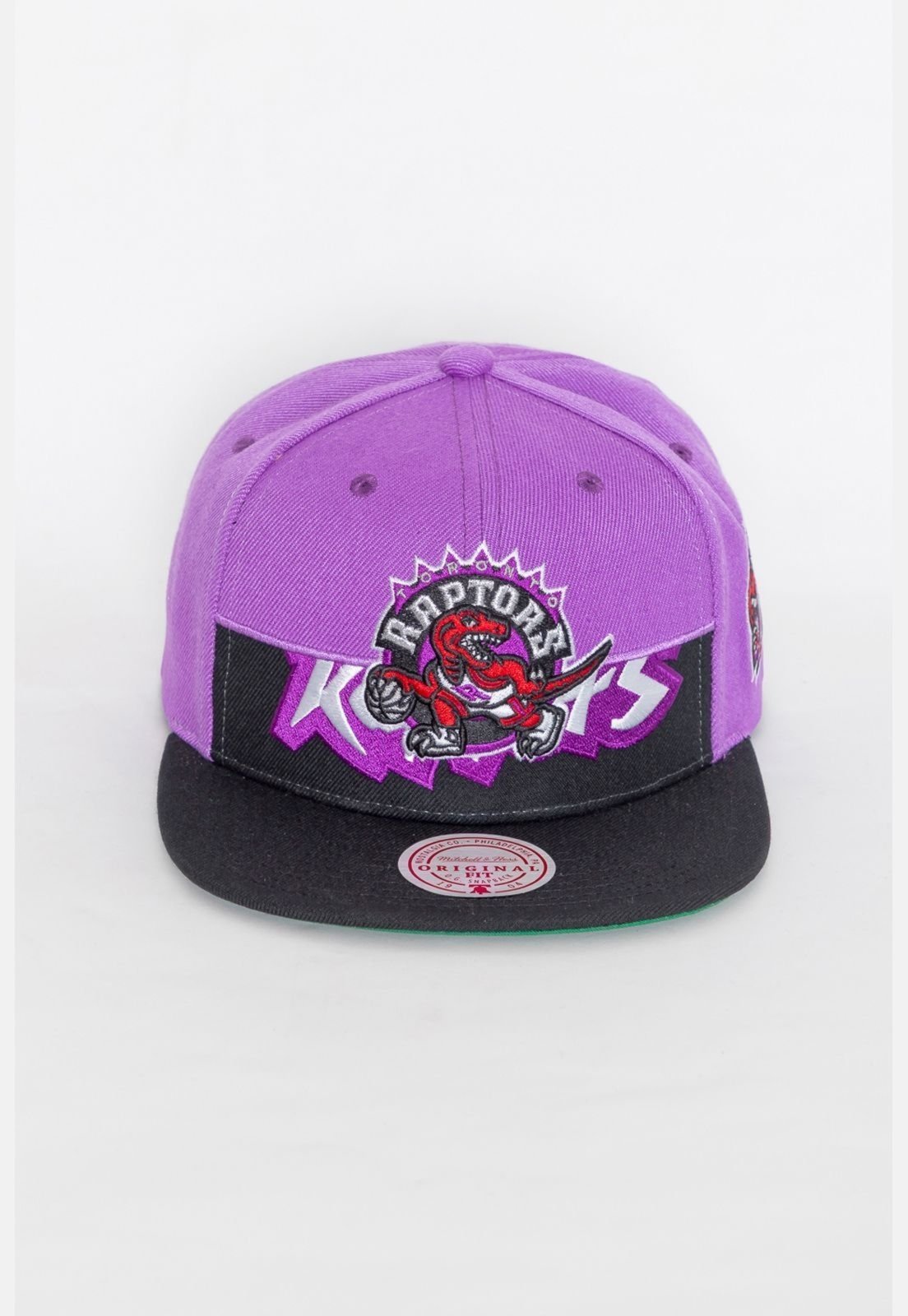 Boné Mitchell & Ness NBA Snapback Half N Half Toronto Raptors Roxo