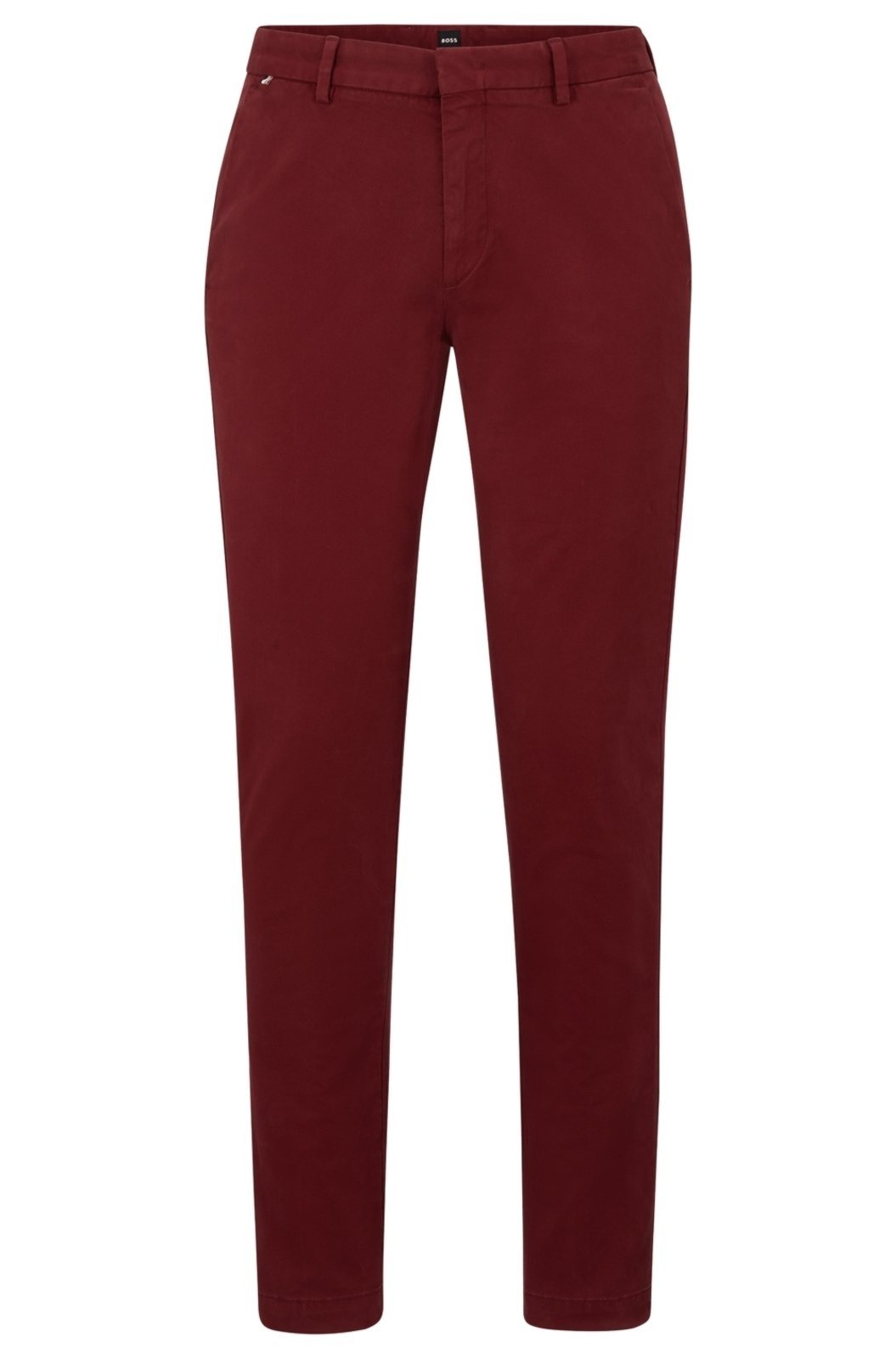 Calças Chino Slim-Fit Em Gabardine De Algodão Stretch Vermelha