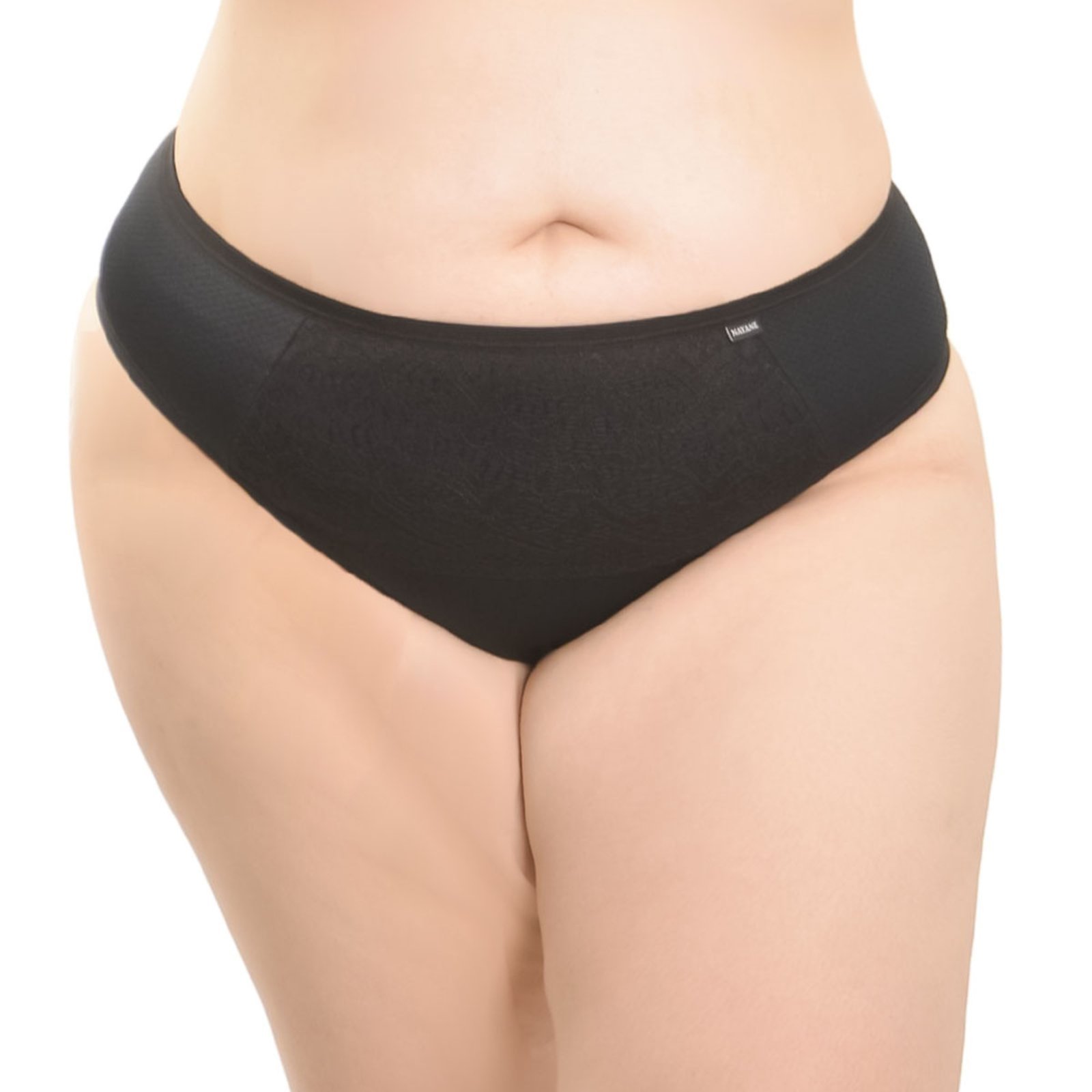 Calcinha Plus Size Fio Dental Duplo Detalhe Renda Frontal Nayane