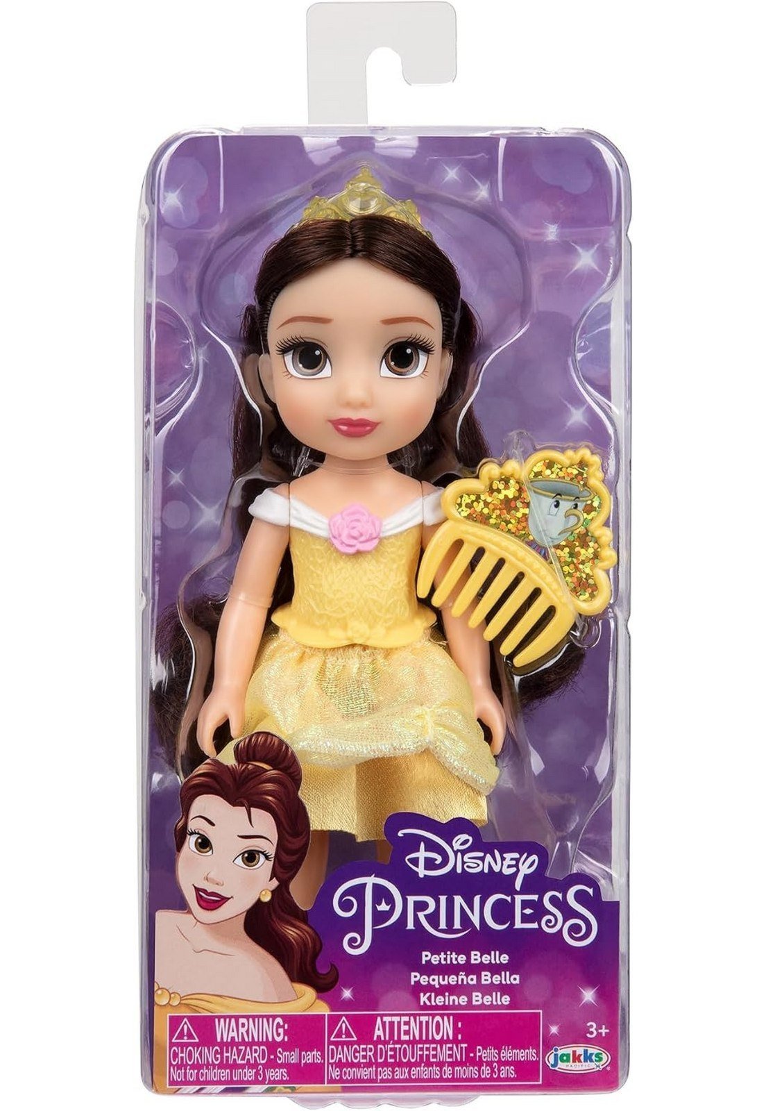 Infantil - Boneca Princesas Bela Articulada com pente Luxo Disney