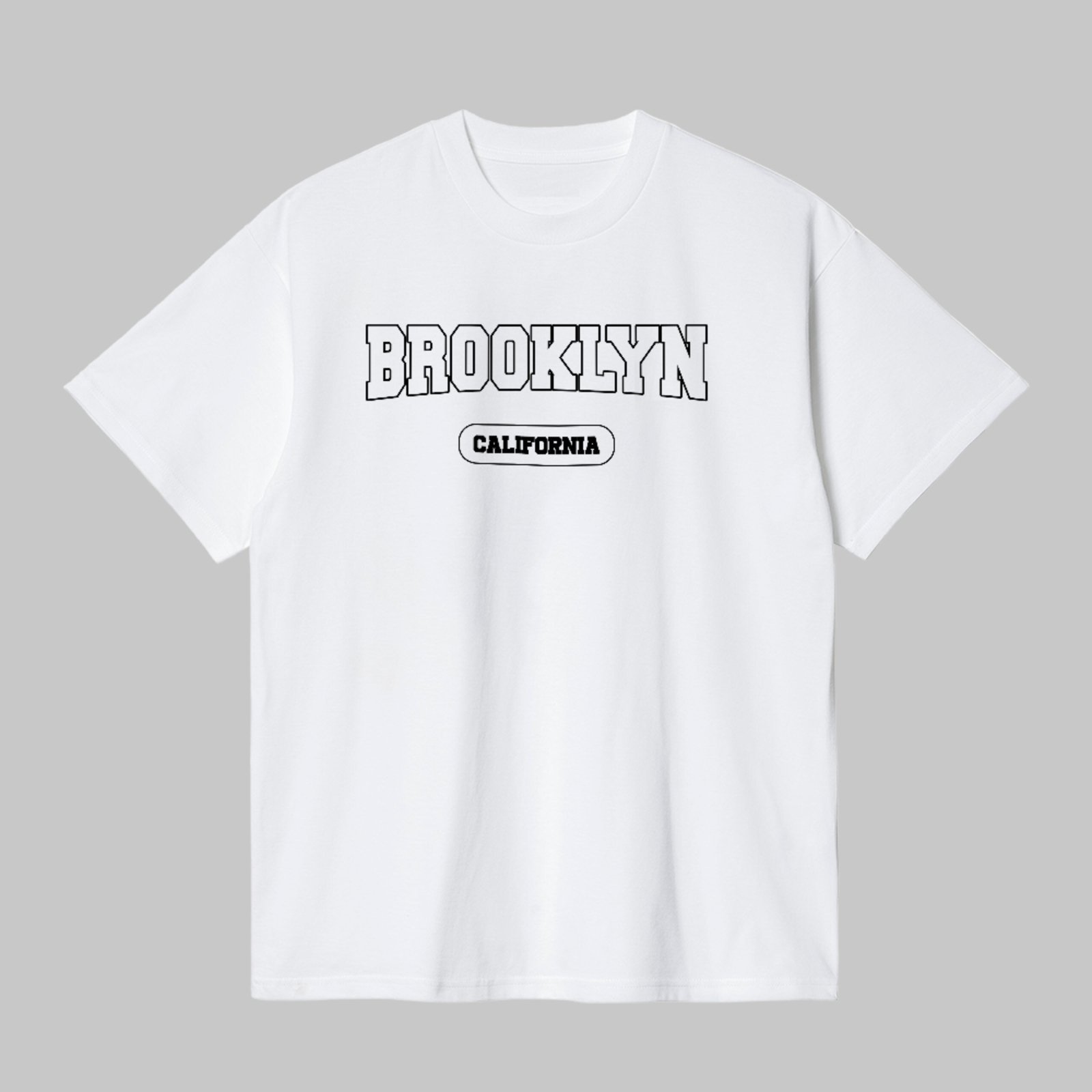 Camiseta Básica Brooklyn City Estampa Urbana Unissex Branco