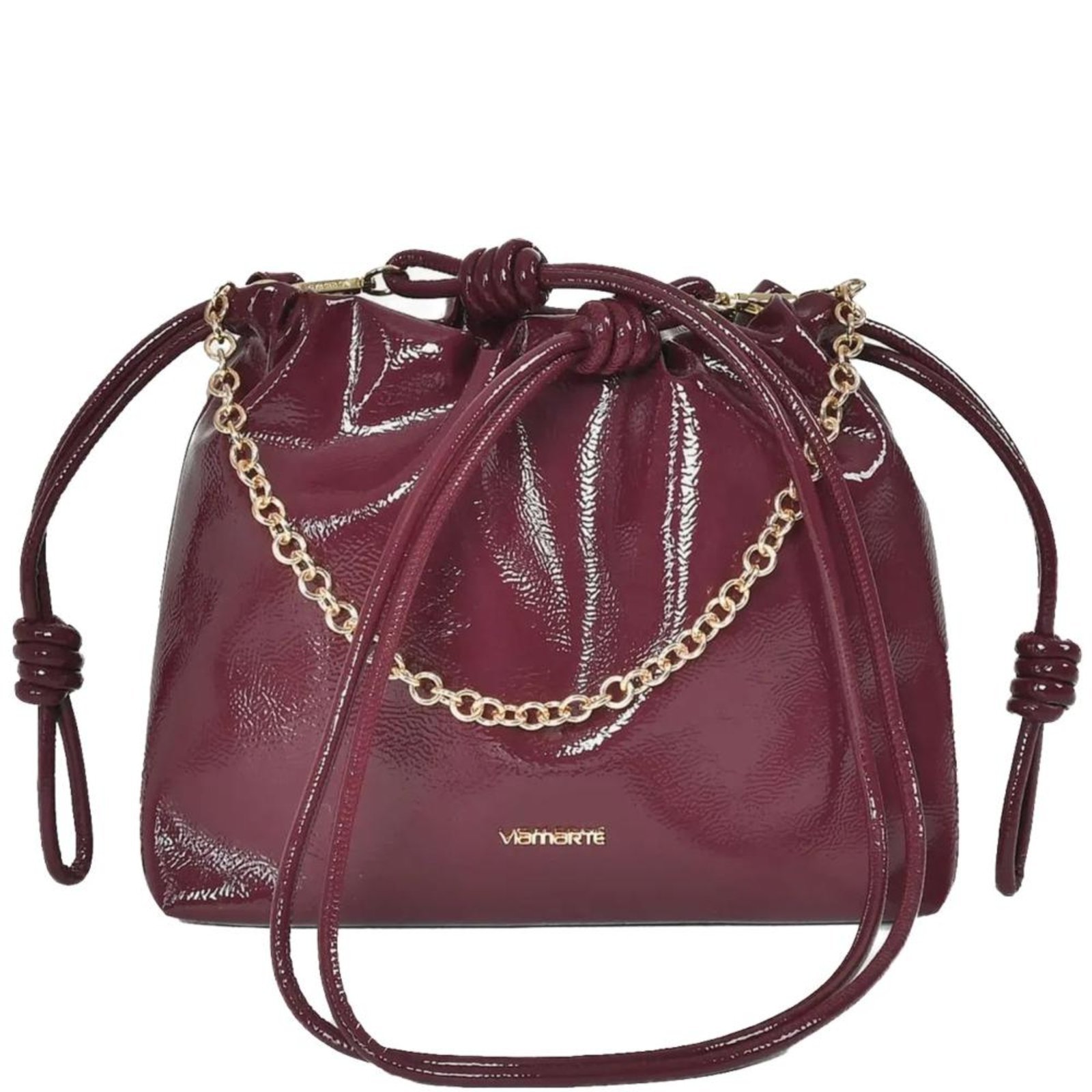 Bolsa Feminina Via Marte com Corrente B2-617 Borgonha Incolor