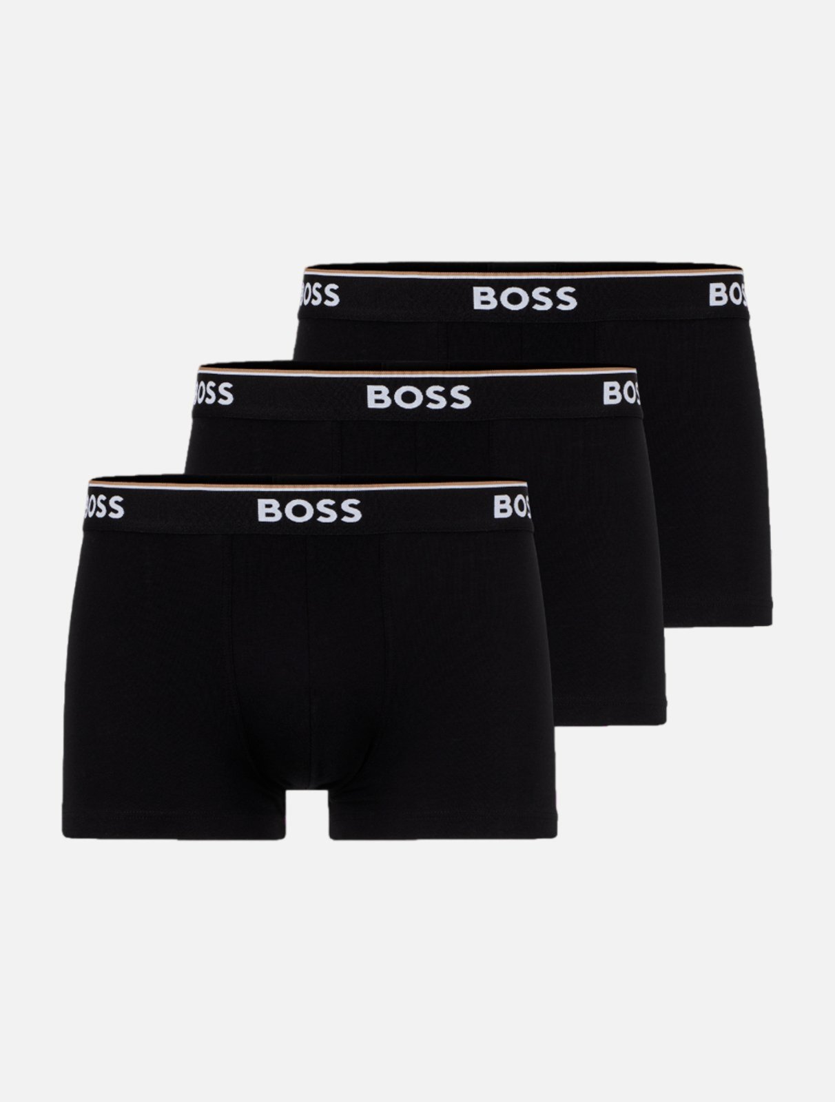 Vista 3 Kit Cueca Hugo Boss Masculina Boxer Trunk 3P Power Preta preto Hugo Boss preto