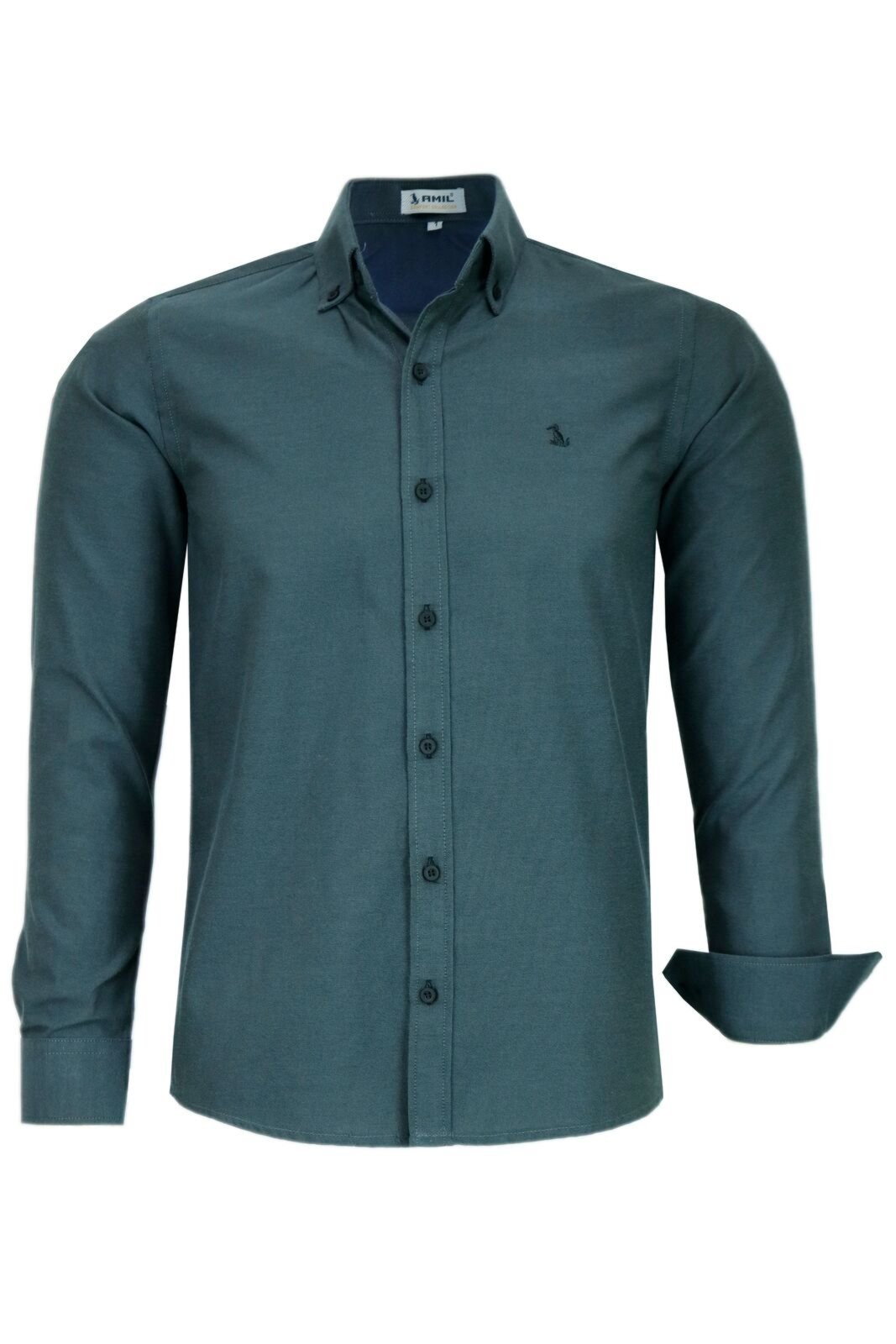 Camisa Social Amil Manga Longa Comfort Fácil De Passar 1826
