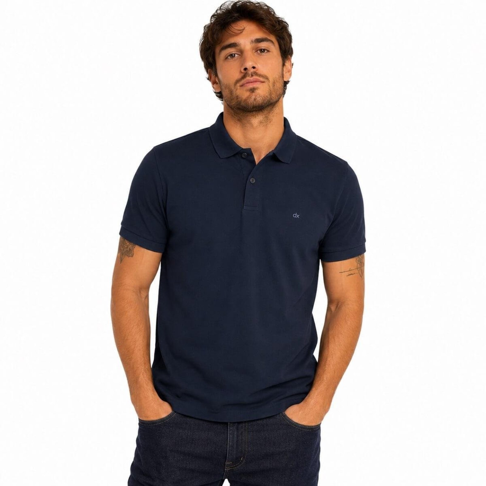 Camisa Polo Casual Masculina Dixie 29.08.1454 Marinho