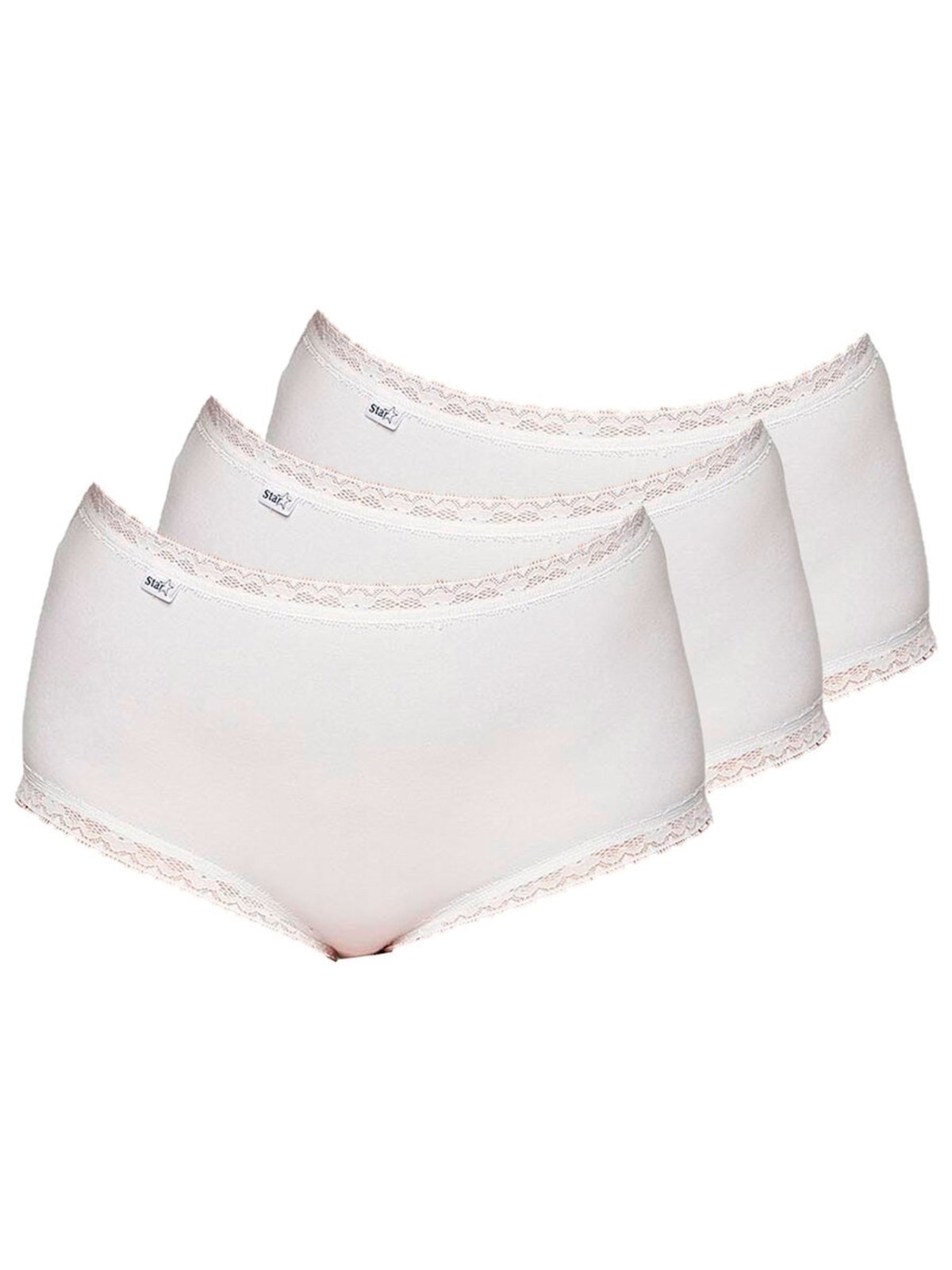 Kit com 3 Calcinhas Alta Star Max Triumph 24649 Branco