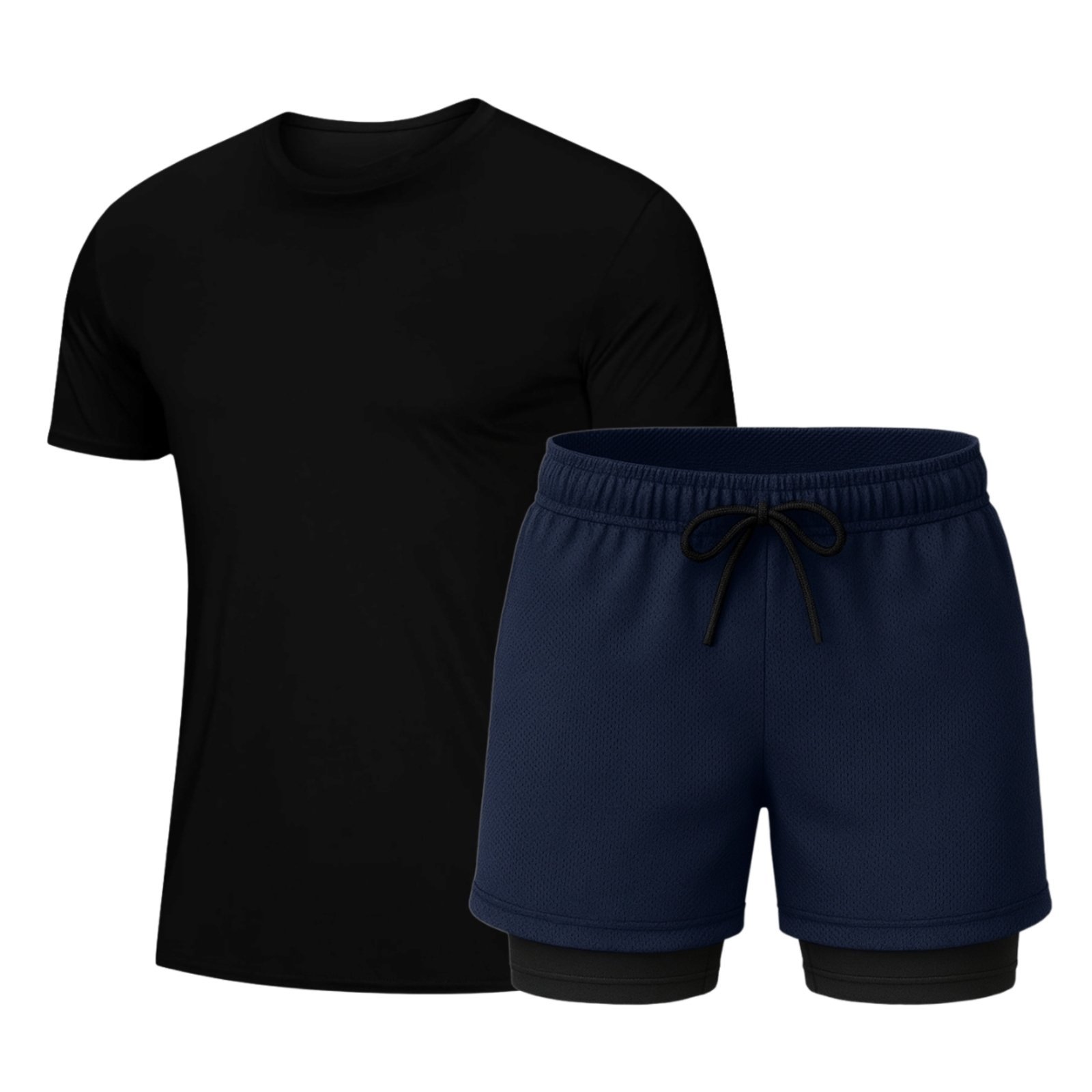 Conjunto Masculino Camiseta Dryfit e Short Térmico Liso