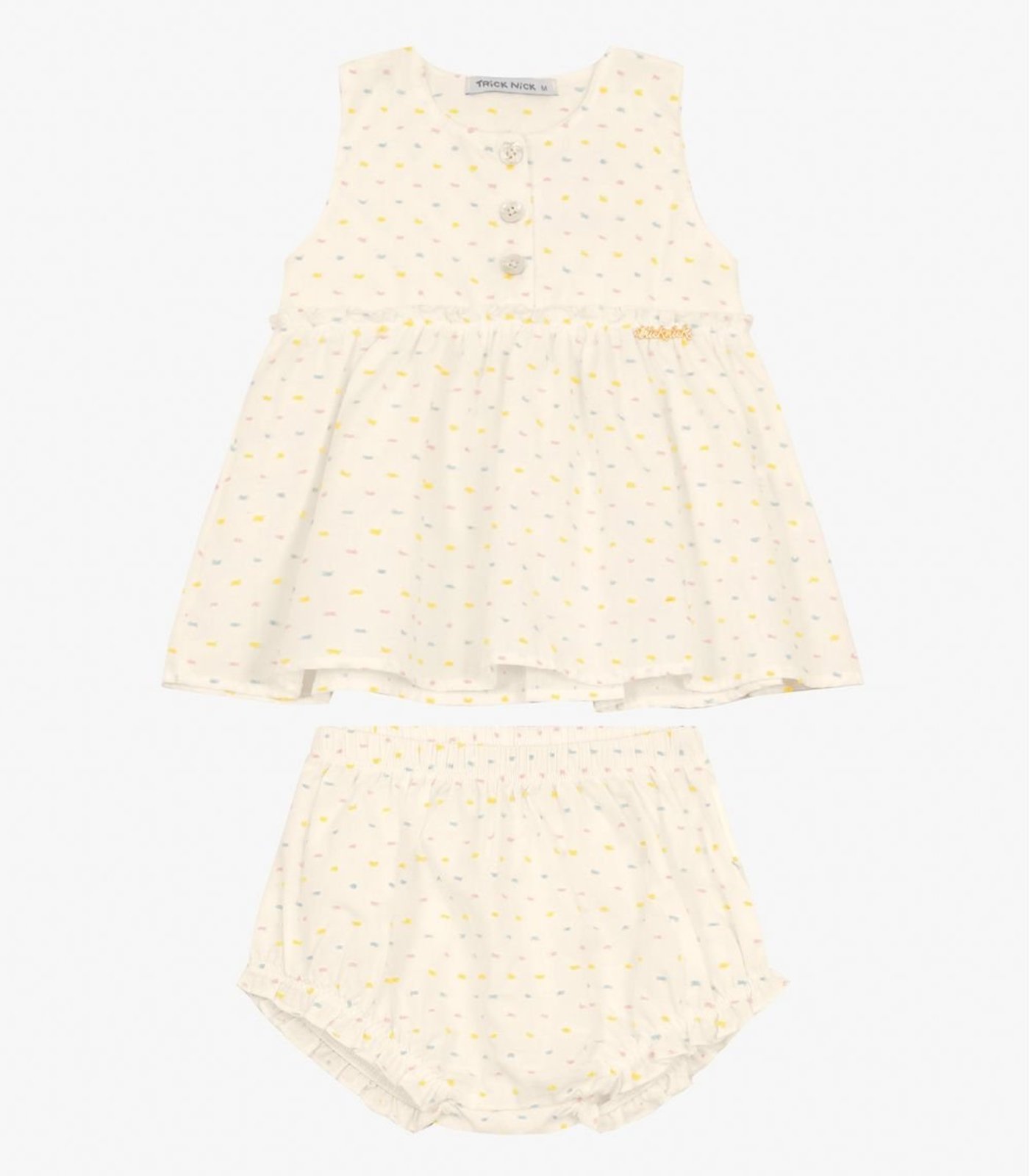 Vista 2 Infantil - Conjunto Bata com Calcinha Trick Nick Off White off-white white Trick Nick off-white white