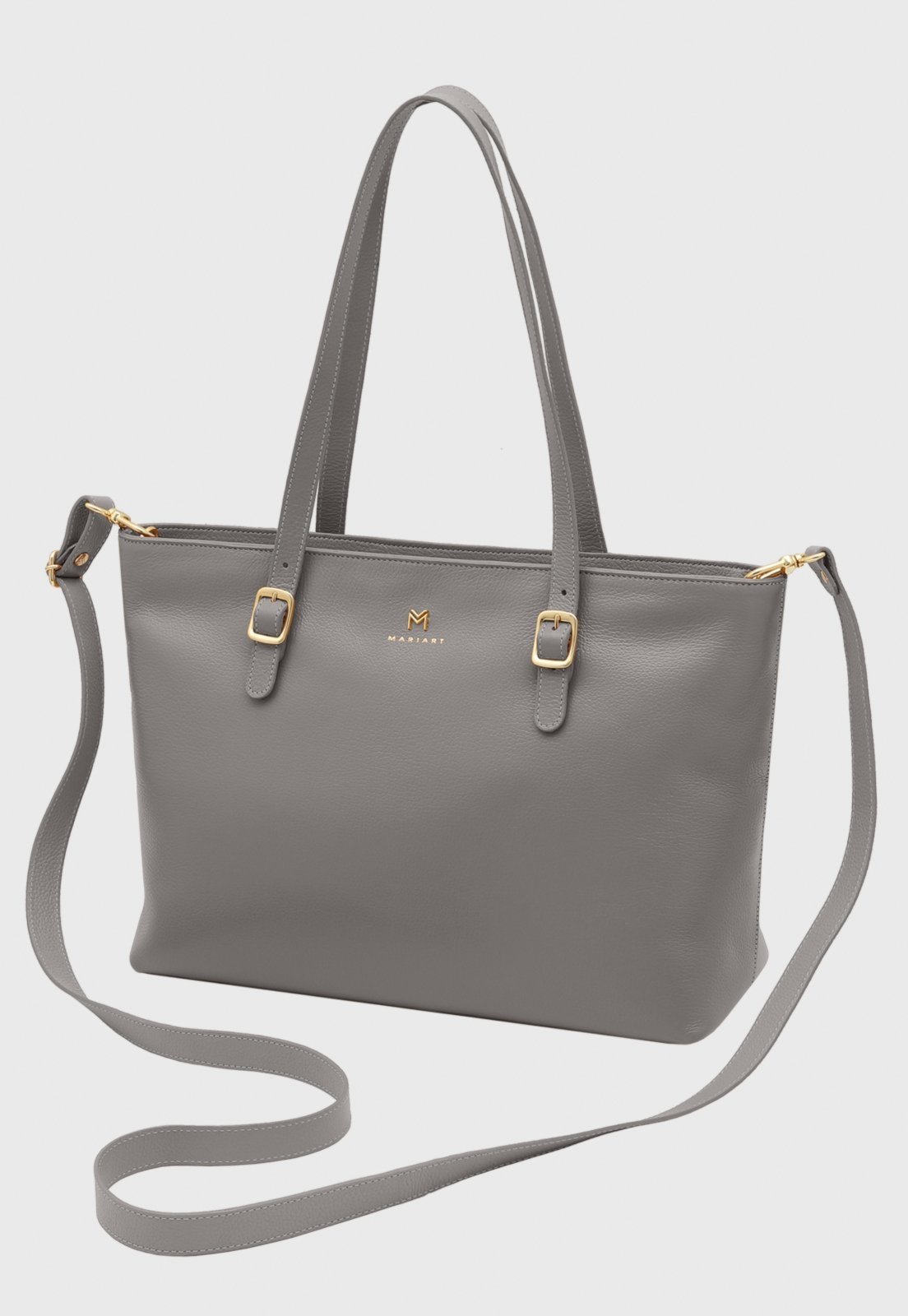 Bolsa Transversal Couro Mariart Cedro Cinza
