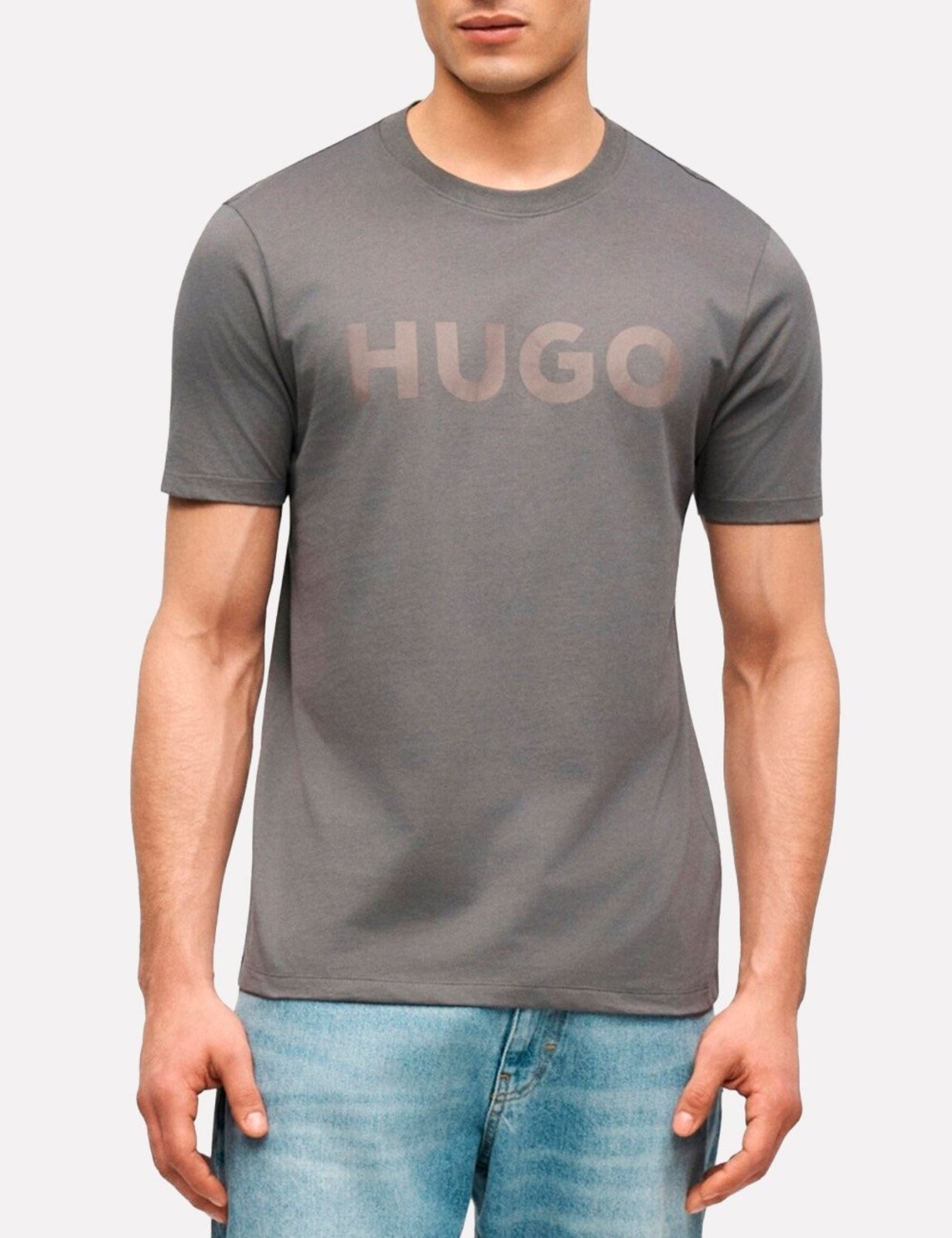 Camiseta Hugo Boss Masculina Regular Dulivio 025 Cinza Escuro