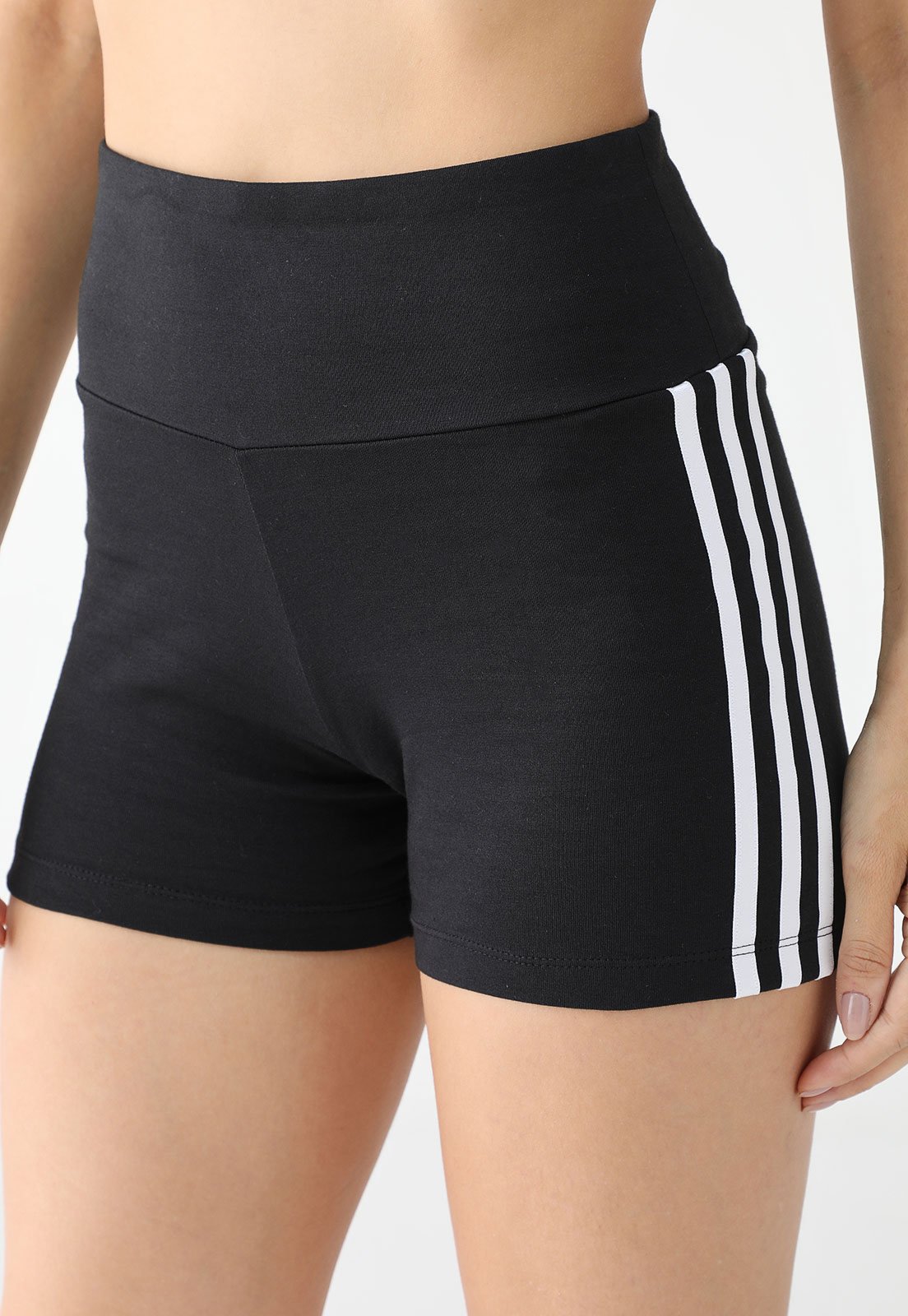 Short Ciclista adidas Originals Ajustada 3 Stripes Preta