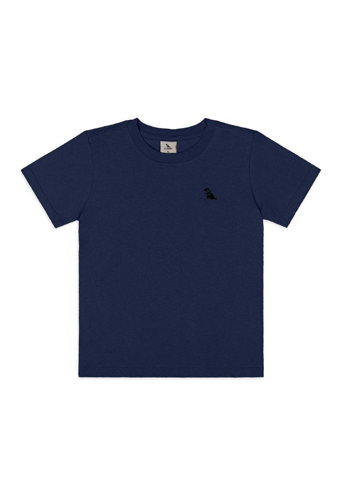 Infantil - Camiseta para Menino em Algodão Quimby Azul Marinho