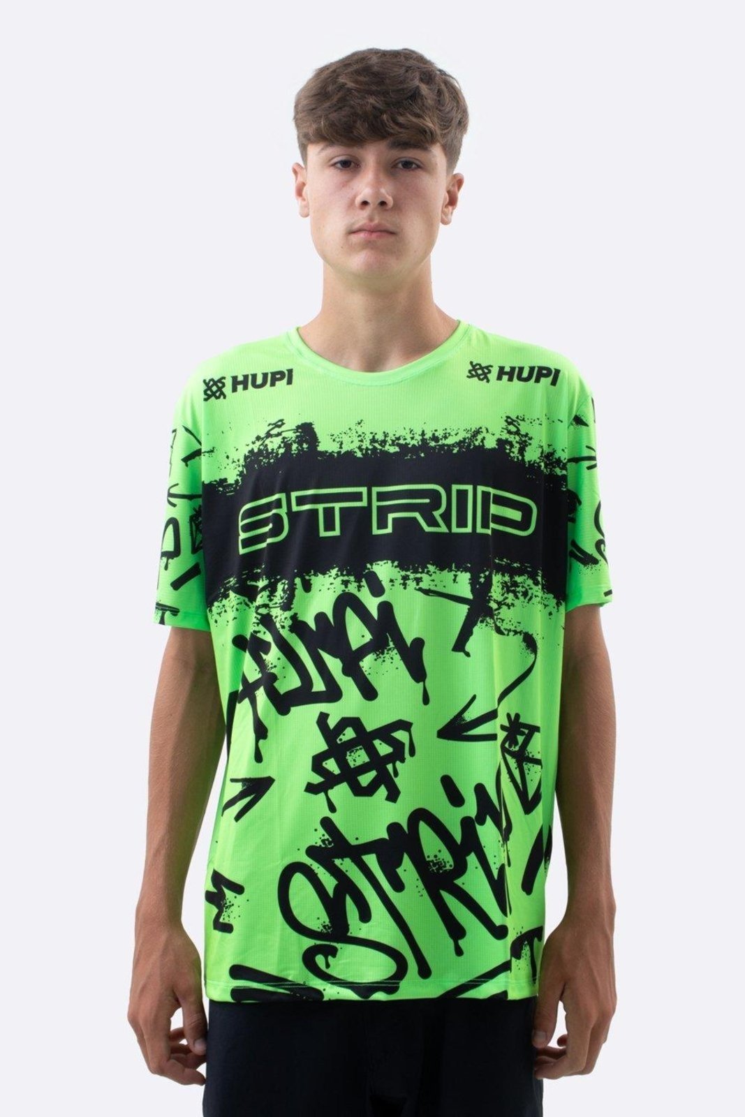 Camiseta Masculina HUPI Bike STRIP Verde e Preto Verde