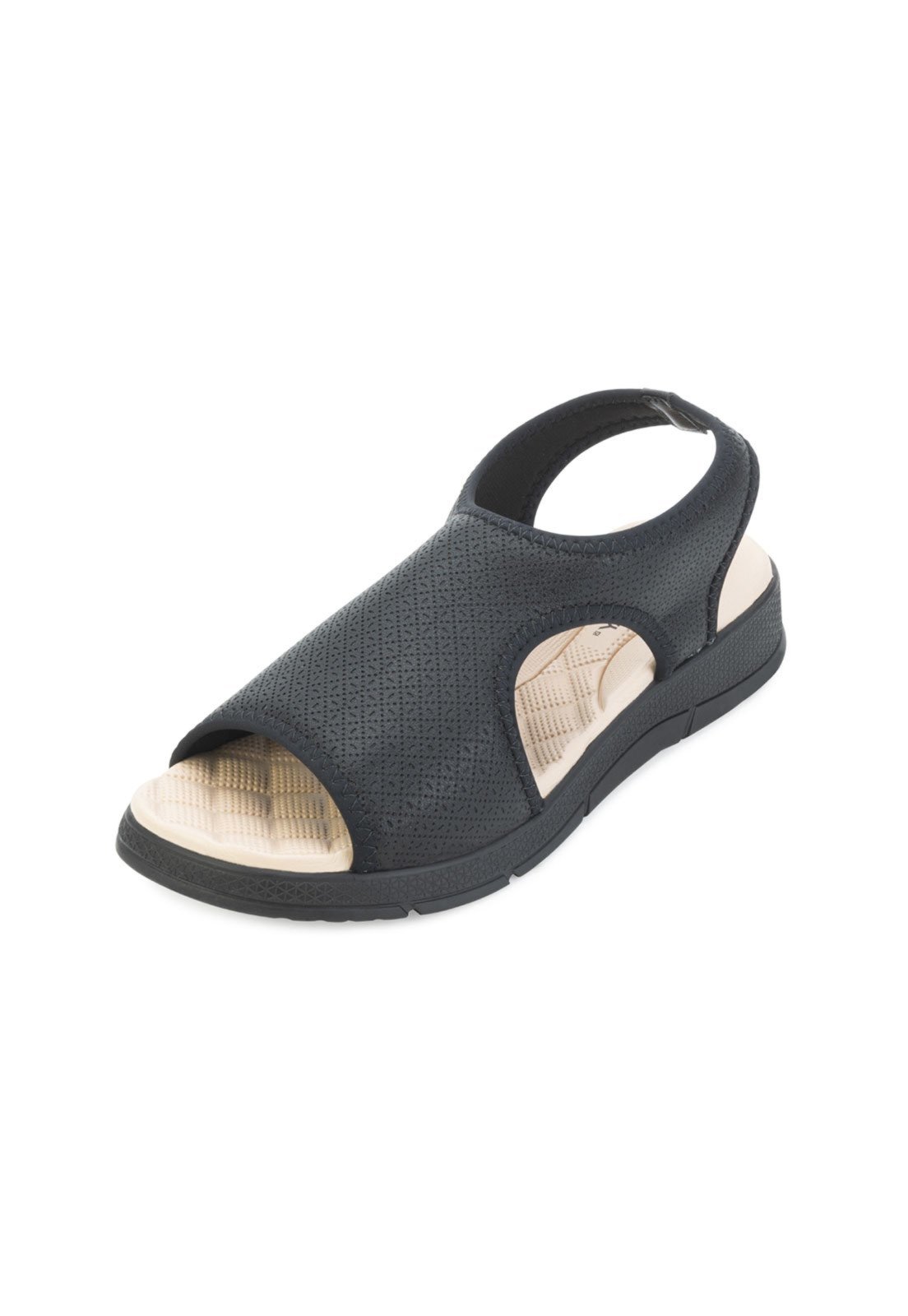 Sandália Piccadilly PD23-57101 Preto-Bege