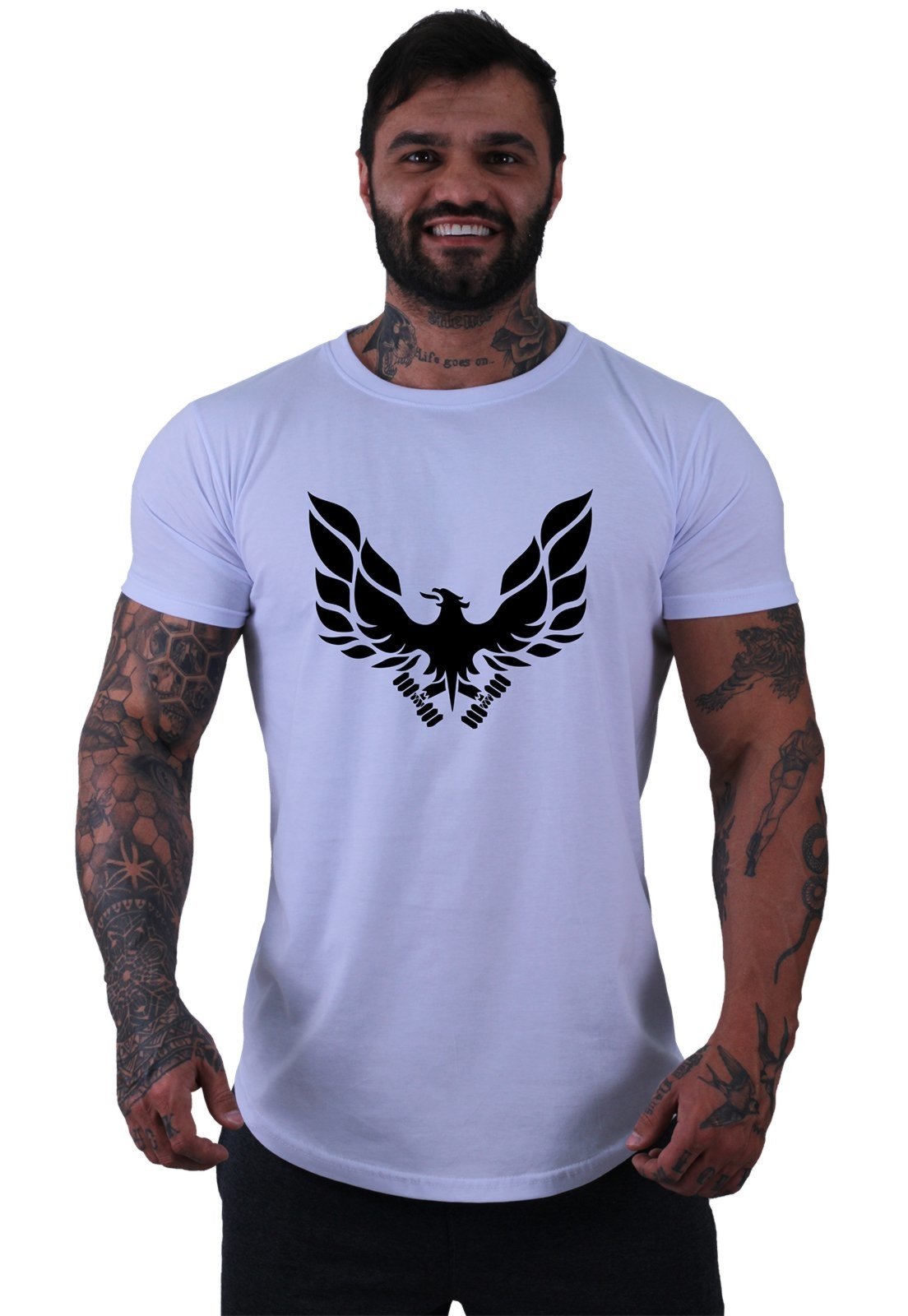 Camiseta Longline Masculina MXD Conceito para Academia e Casual Algodão Fênix