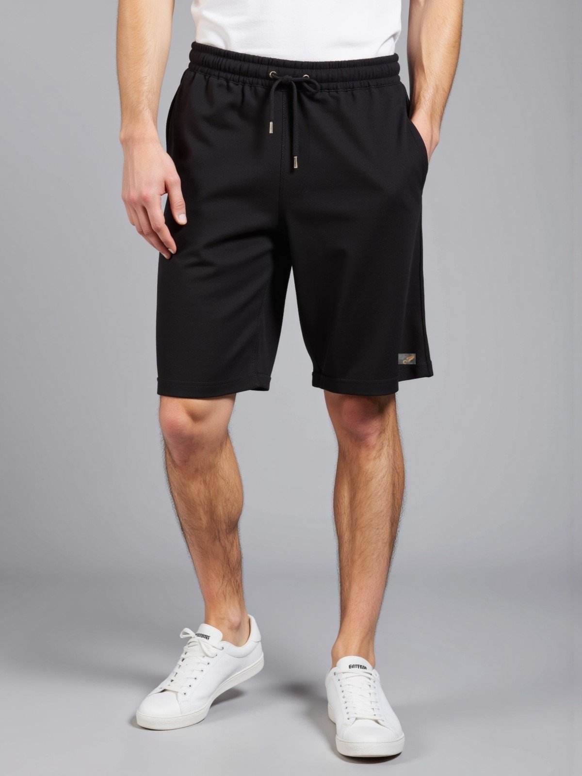 Bermuda de Moletom Básica com Amarração Shorts Para Academia e Treinos