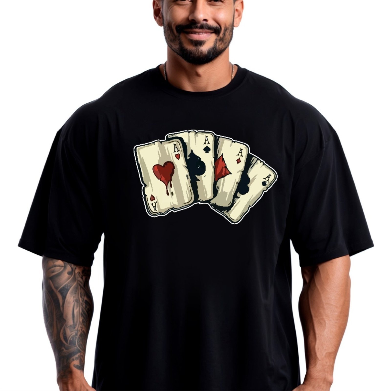 Camiseta Oversized Over Masculina Algodão Academia Preto