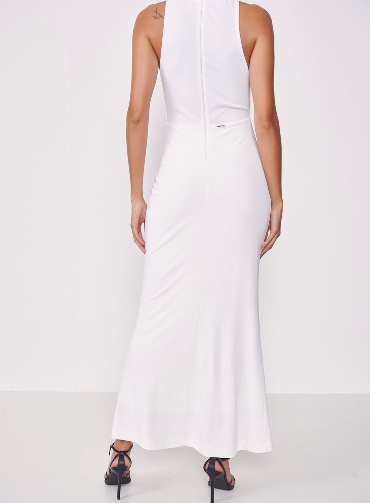 Vista 3 Vestido Longo Comfy Italy Com Recortes Colcci Off White Colcci branco white