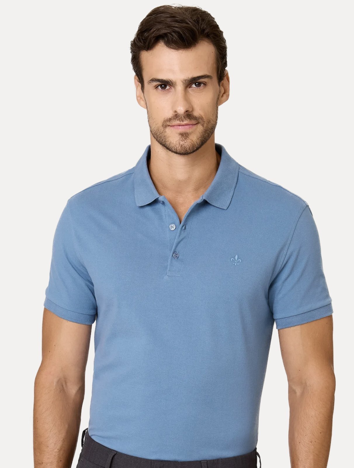 Polo Dudalina Piquet Essential Color Azul Médio