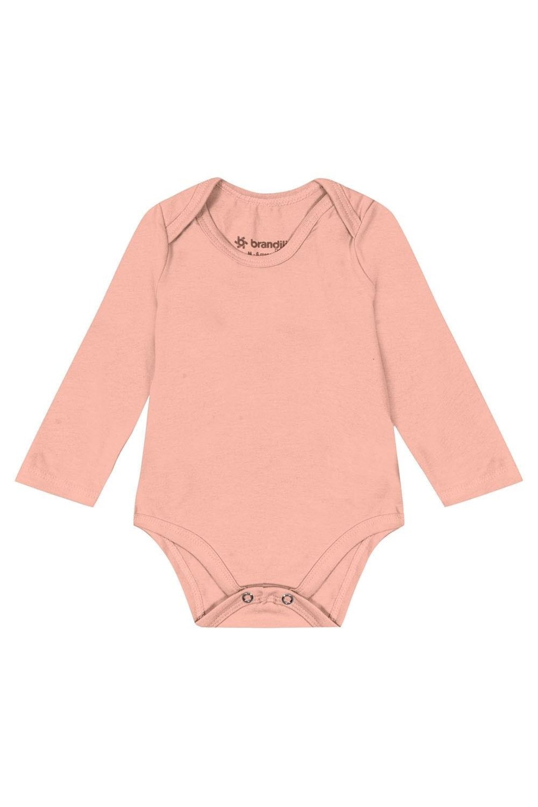 Infantil - Body unissex manga longa em cotton Brandili-Rosa