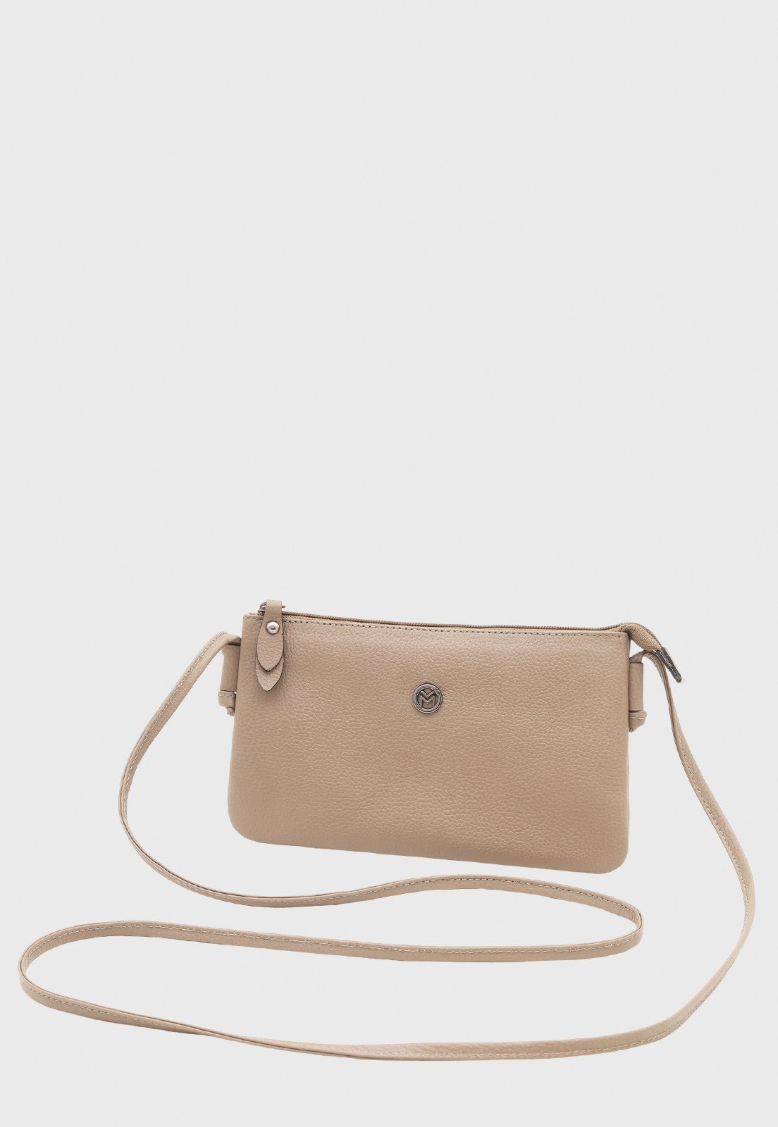 Bolsa Transversal de Couro Mariart Onix New Bege