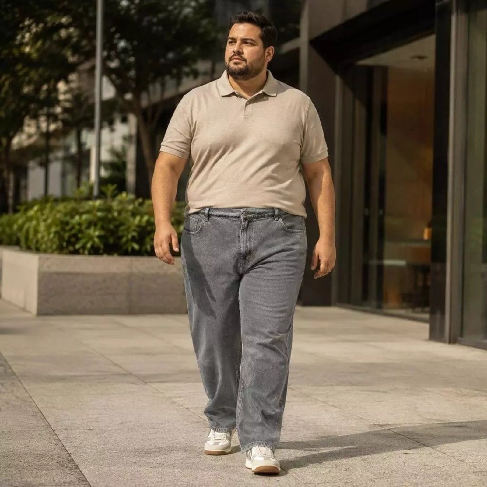Calça Cinza Masculina Plus Size