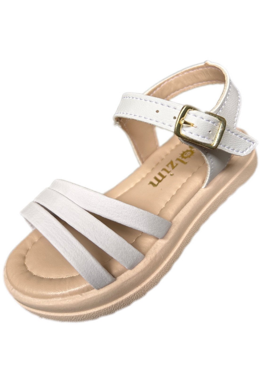 Infantil – Sandalia menina Tiras para meninas Solzim Branca