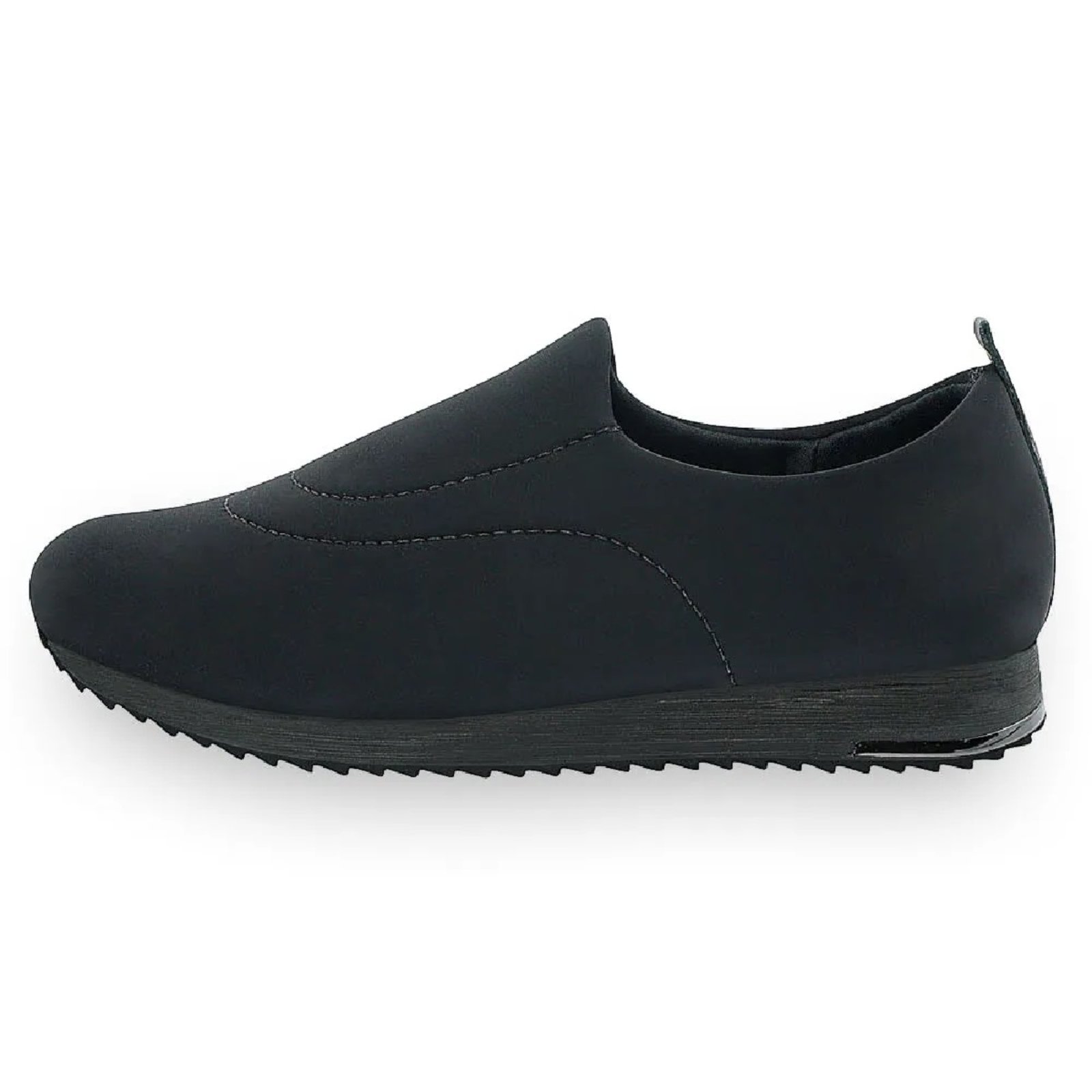 Tênis Usaflex Slip On em Elastano Conforto e Praticidade Preto