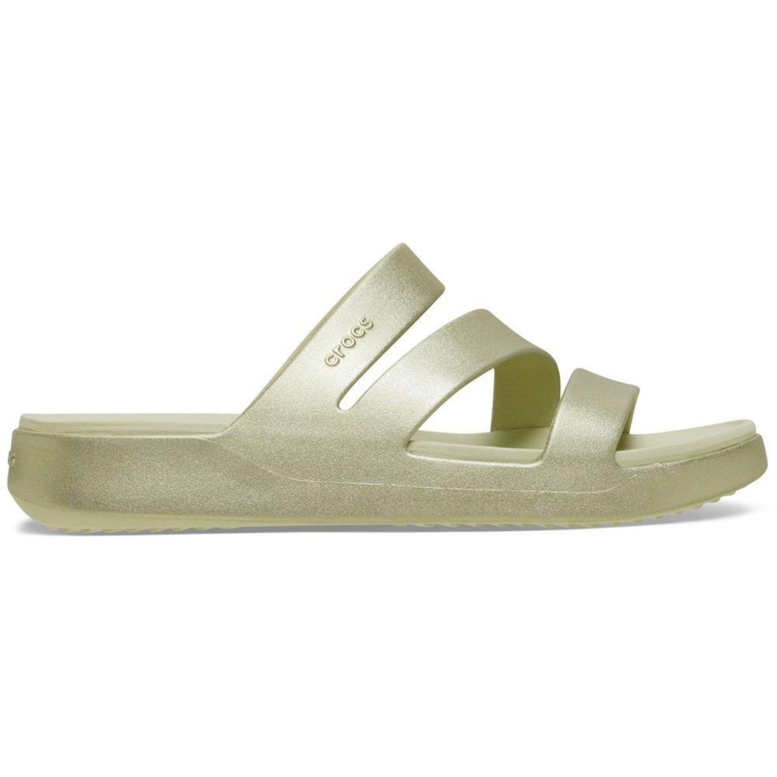 Sandália Crocs Getaway Metallic Strappy Sandal Champagne Metallic Dourado