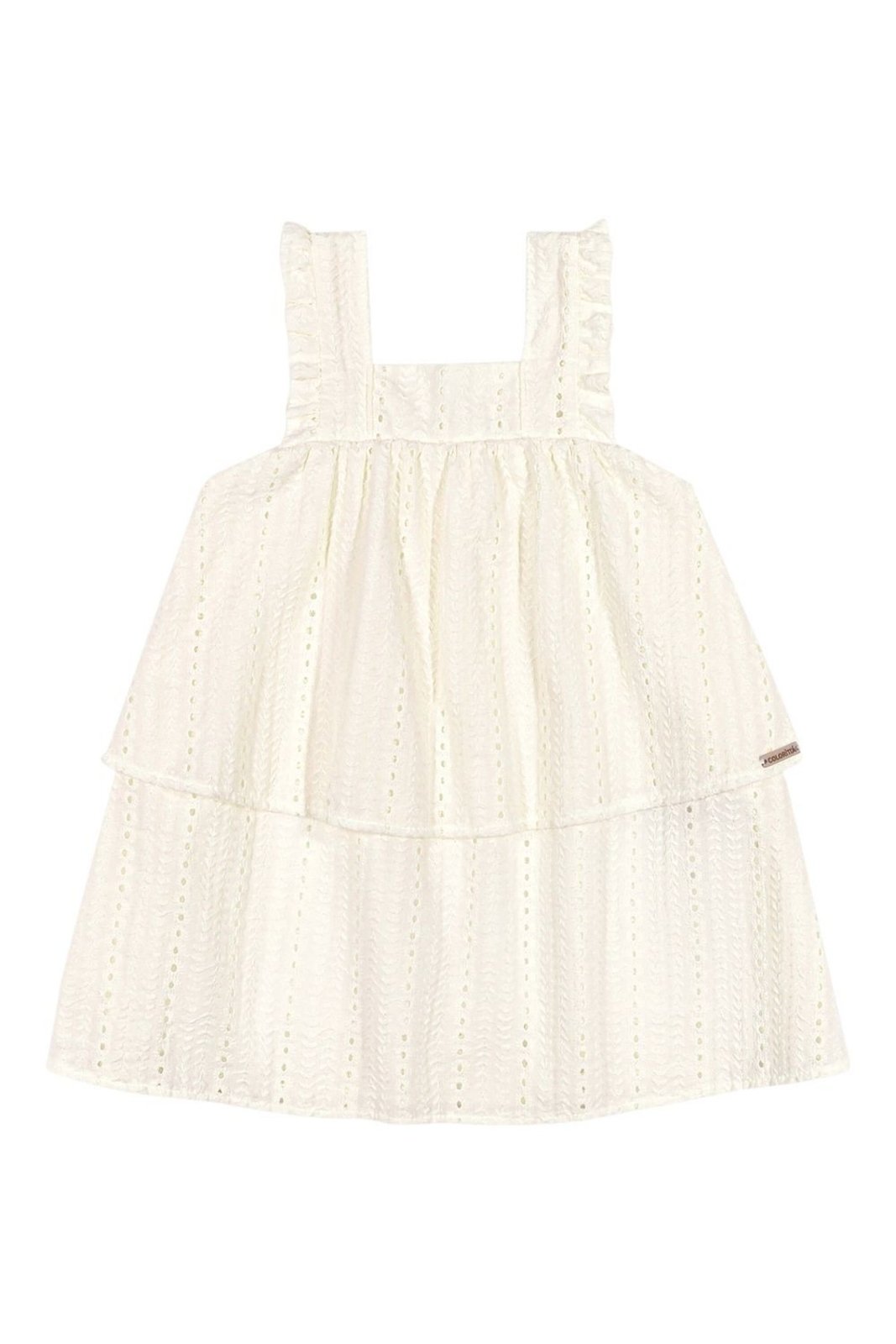 Infantil - Vestido Menina Tecido Bordado Colorittá Bege