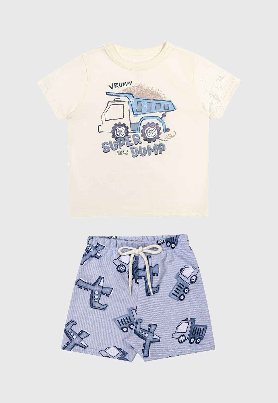 Conjunto Curto Elian Caminhão Off-White