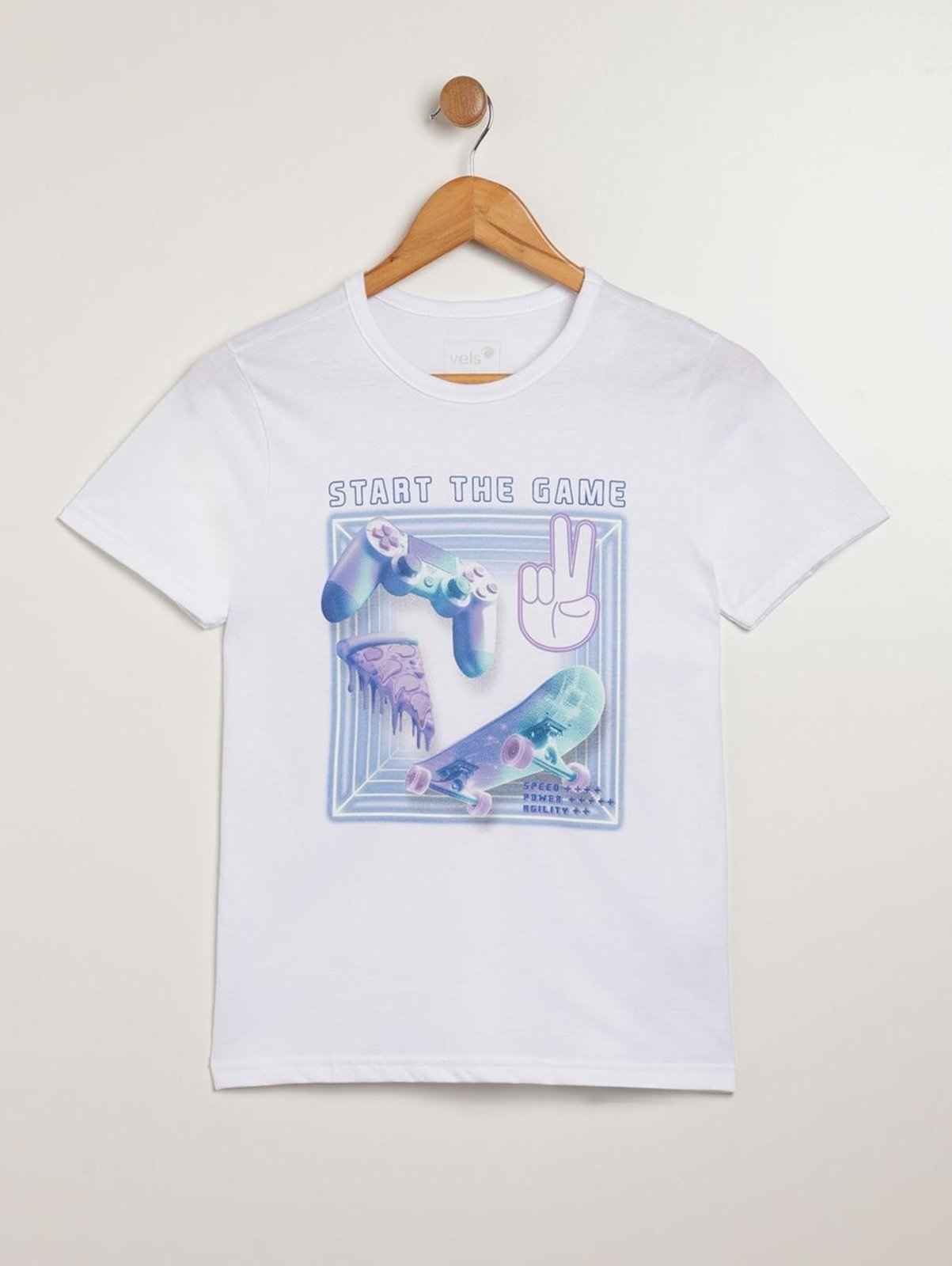 Vista 2 Infantil - Camiseta Manga Curta Vels Juvenil Para Menino branco Vels branco