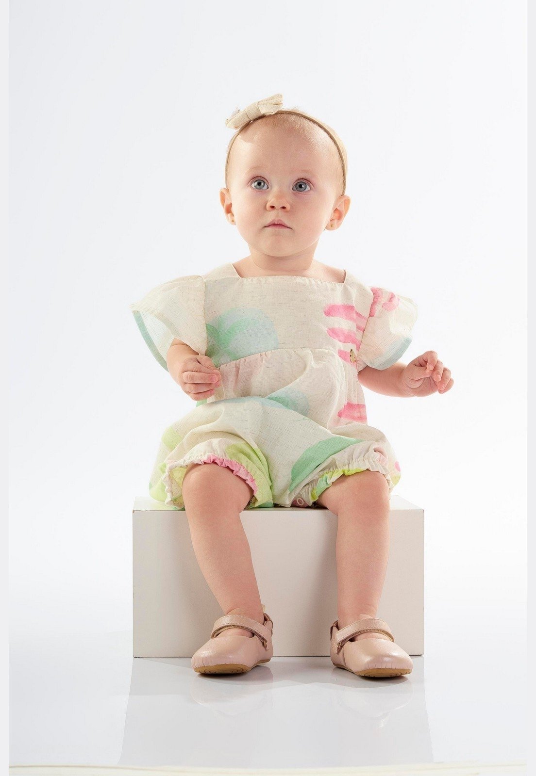 Infantil - Banho de Sol para Menina em Viscose e Linho Up Baby Rosa