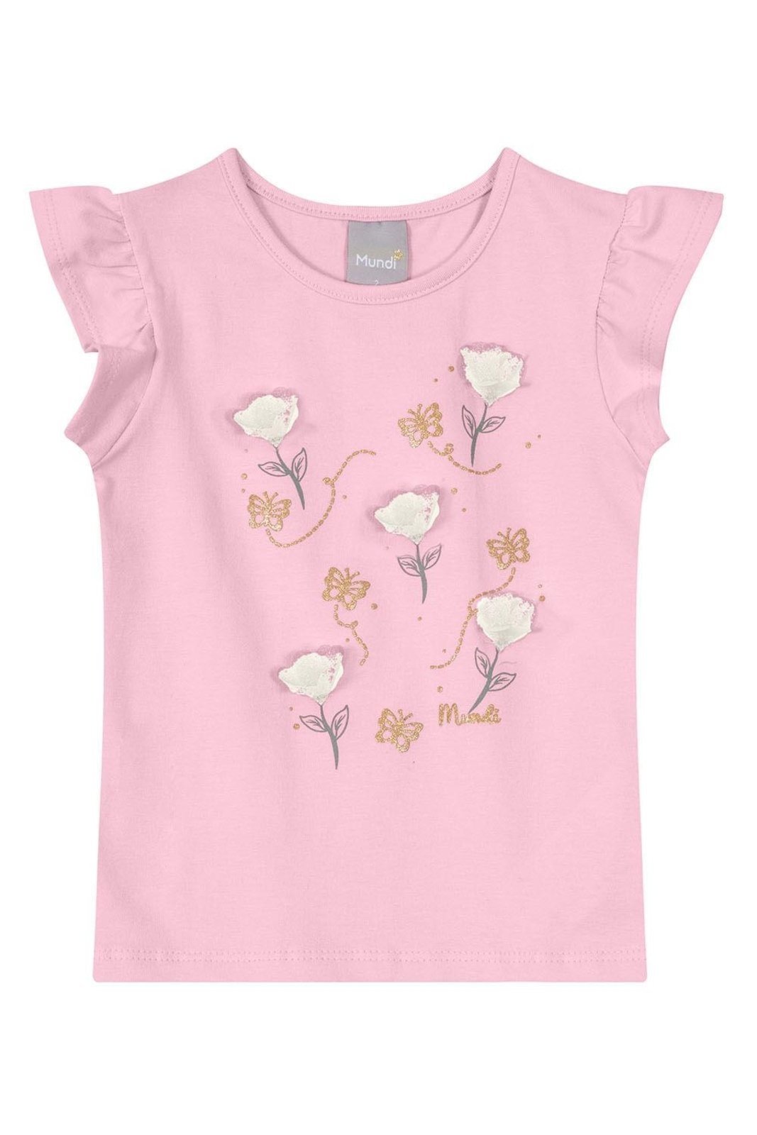 Vista 2 Infantil - Blusa menina em cotton Mundi Brandili rosa Brandili rosa