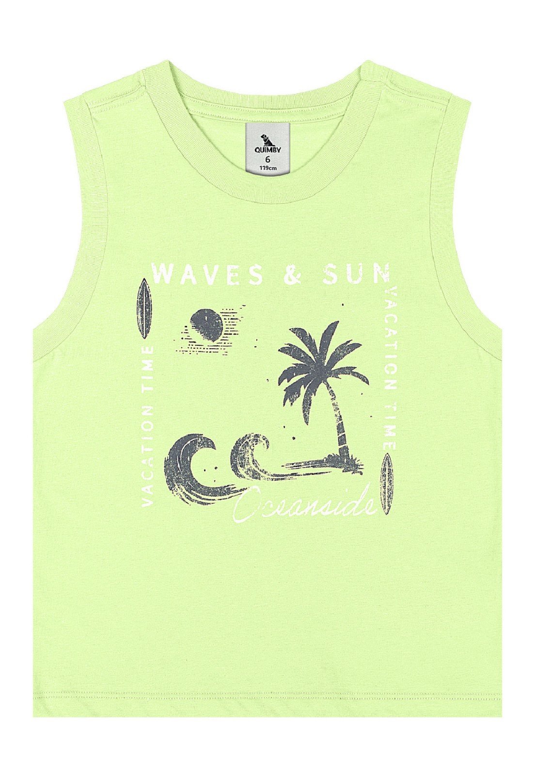 Vista 3 Infantil - Conjunto Regata Estampada Bermuda Quimby branco Quimby branco