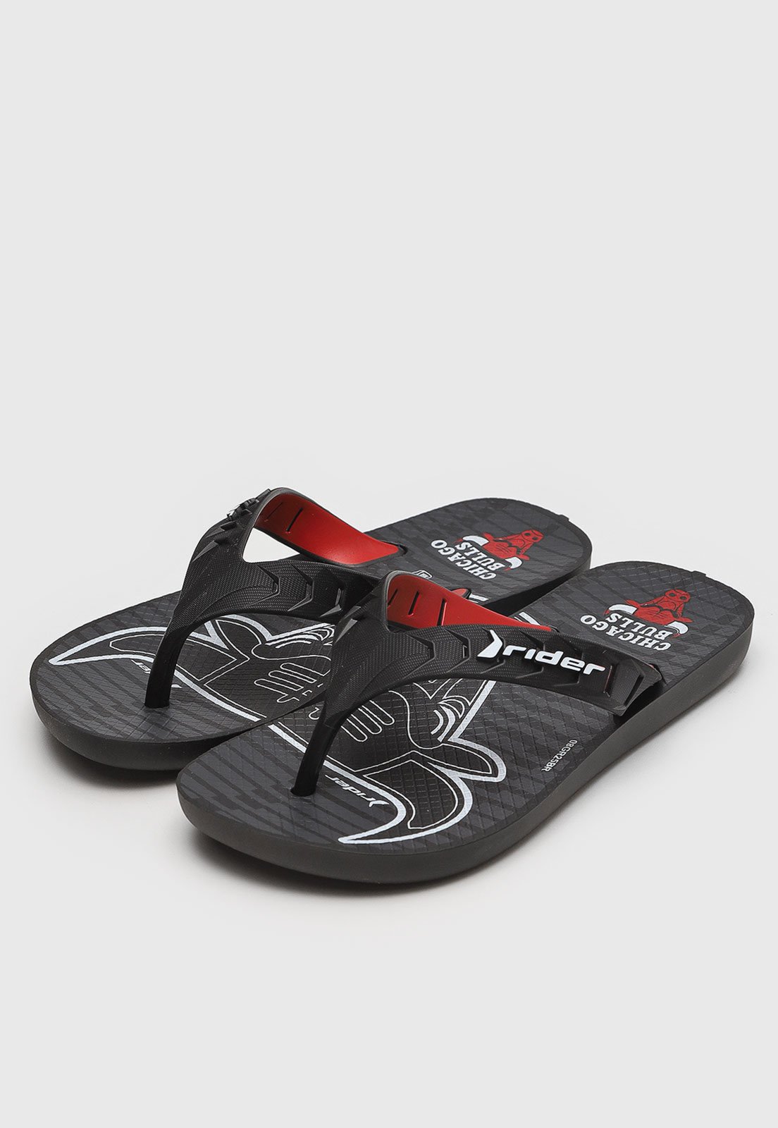 Vista 3 Infantil - Chinelo Rider Chicago e Vermelho preto Rider preto