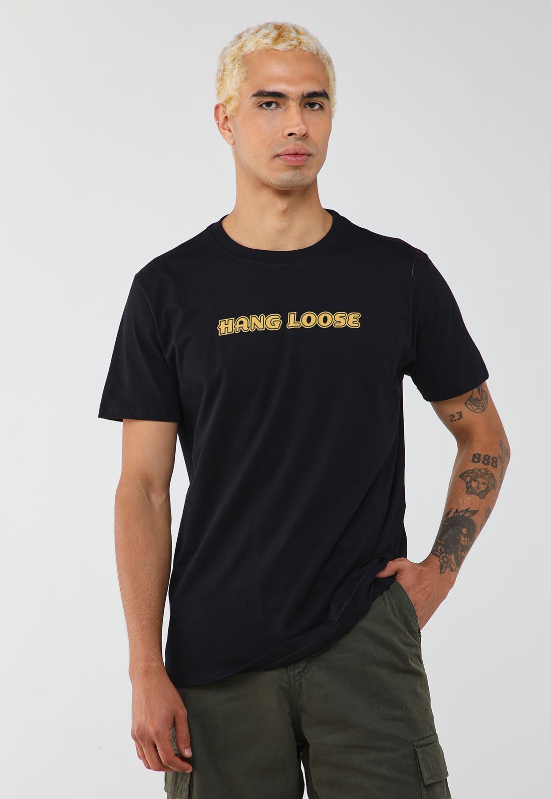 Camiseta Masculina Hang Loose Silk Retro Preta