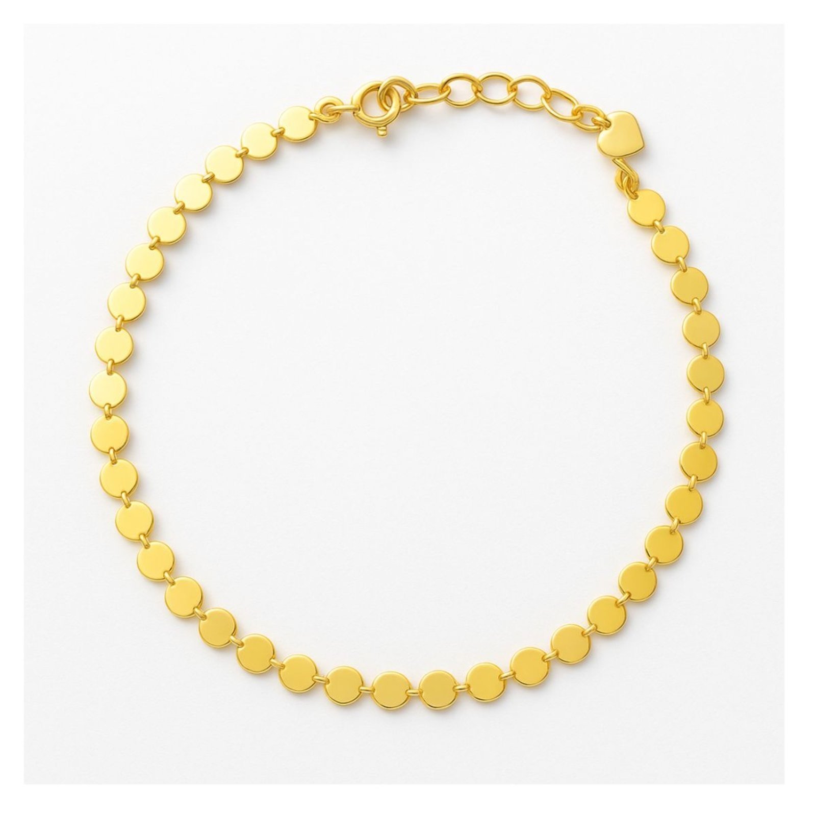 Vista 2 Pulseira Delicada Vih Triny Banhada a Ouro Bolinha Chata dourado Vih Triny dourado