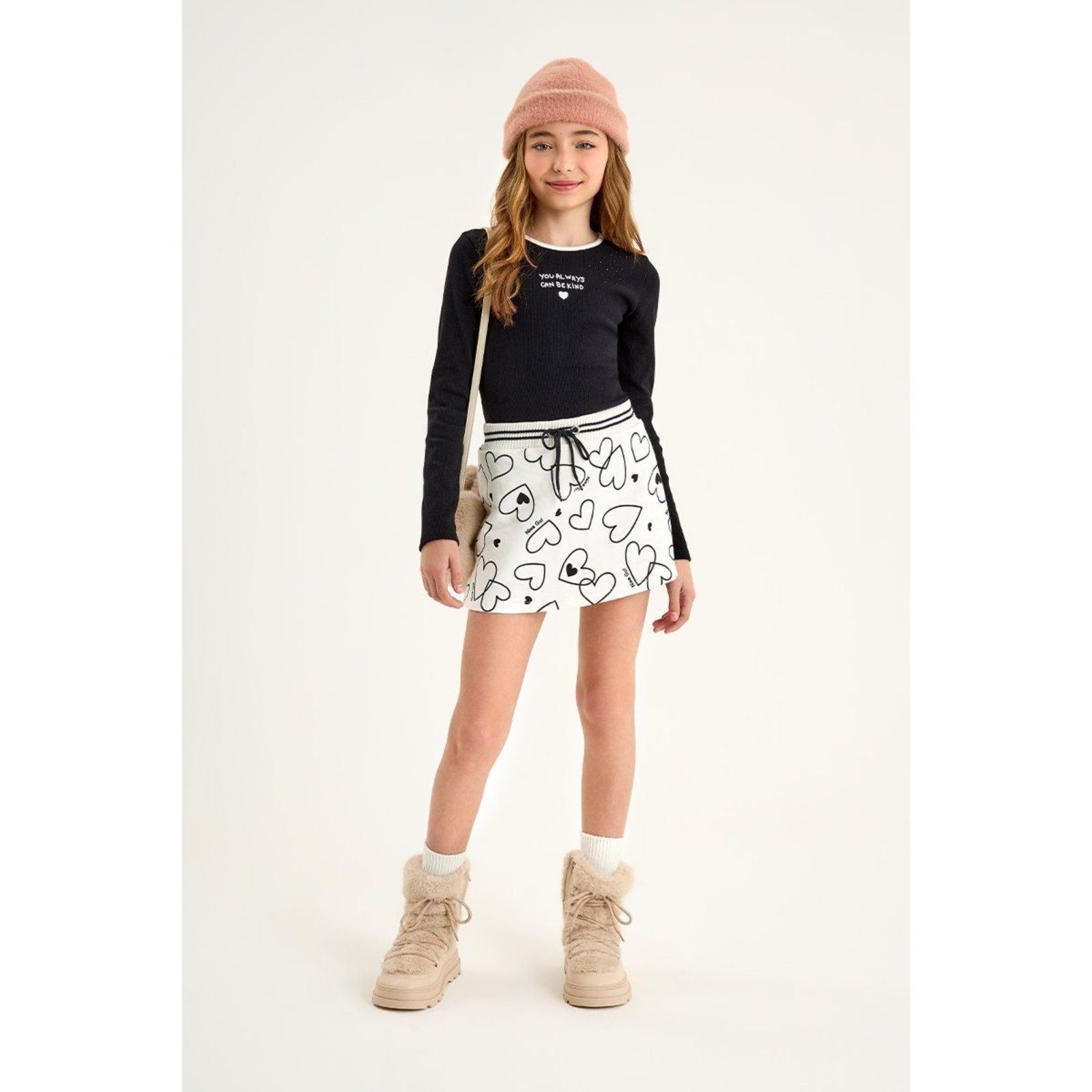 Infantil - Conjunto Feminina Blusa e Short Saia em Moletinho