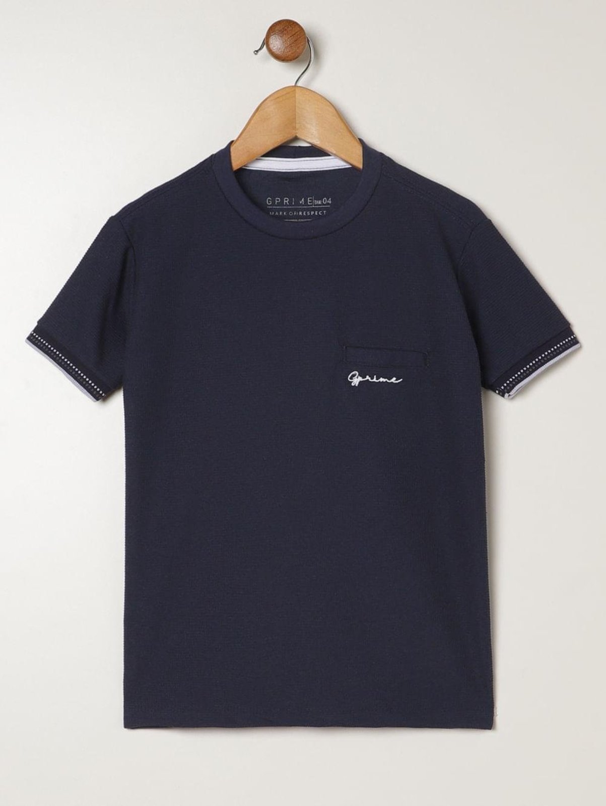 Infantil - Camiseta Malha Manga Curta Para Menino- MARINHO