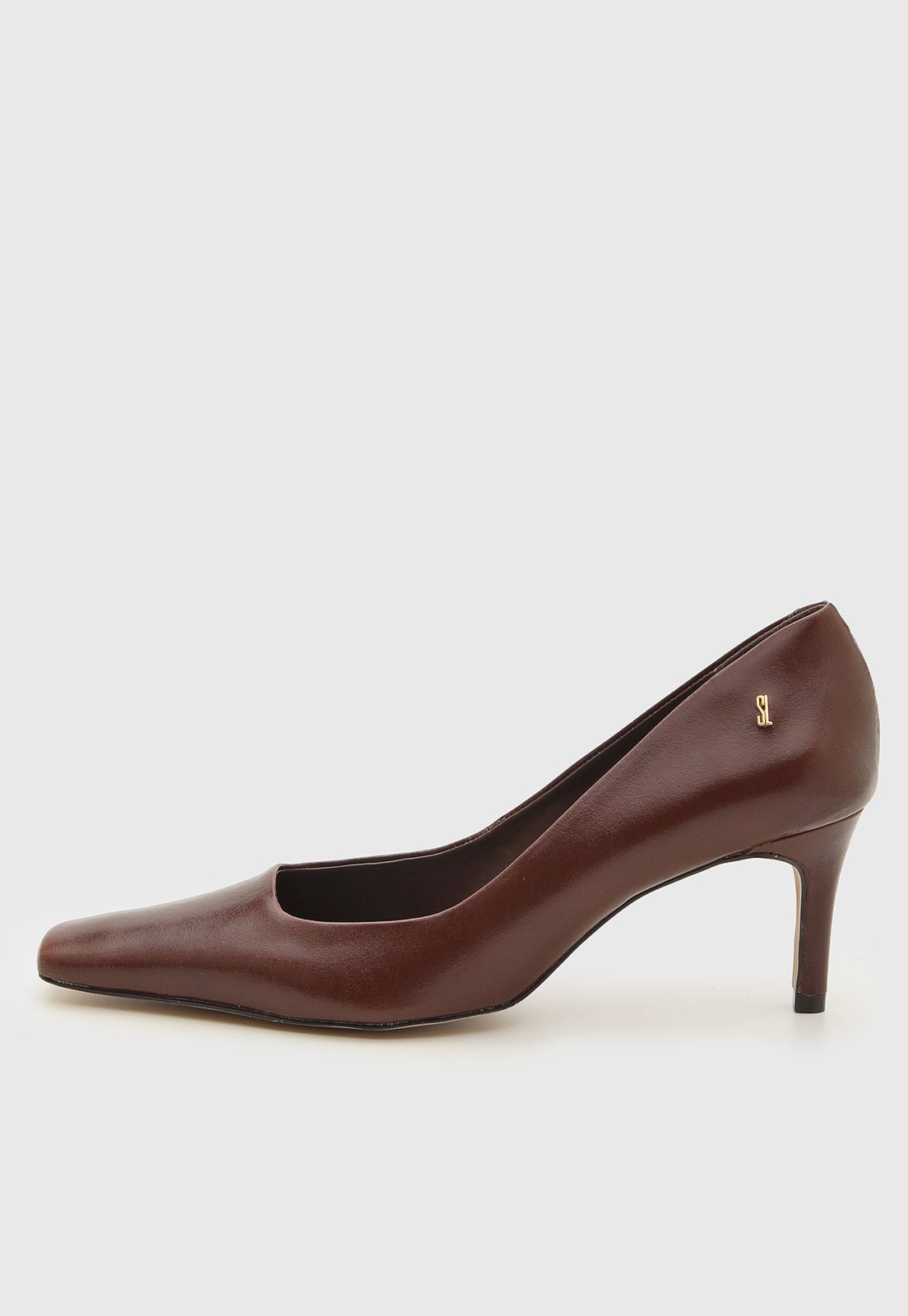 Scarpin Feminino Santa Lolla Bico Quadrado Marrom