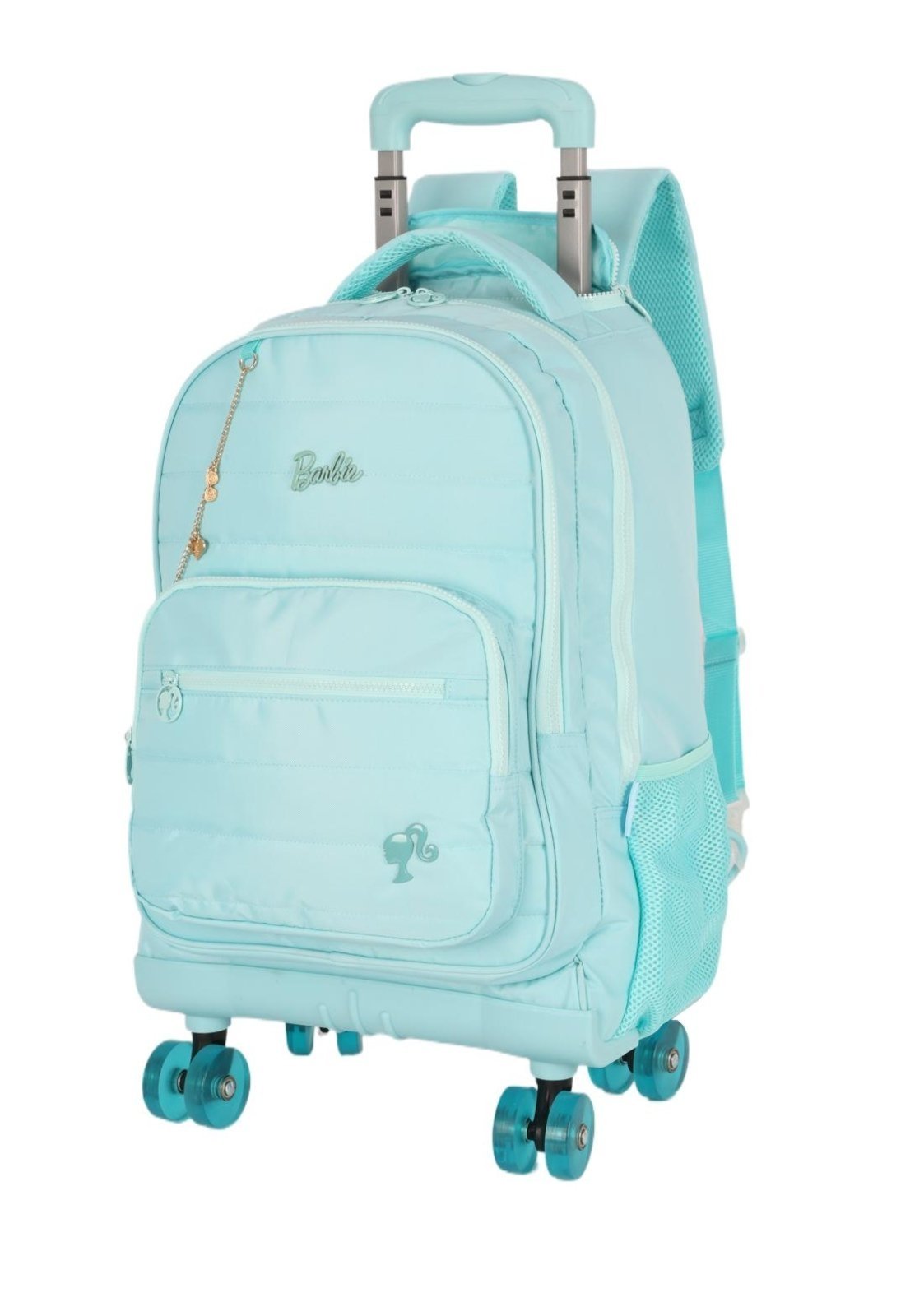 Vista 3 Infantil - Mochila Rodinhas 360 Skate Grande Juvenil Matelassê Barbie Luxcel rosa Luxcel rosa