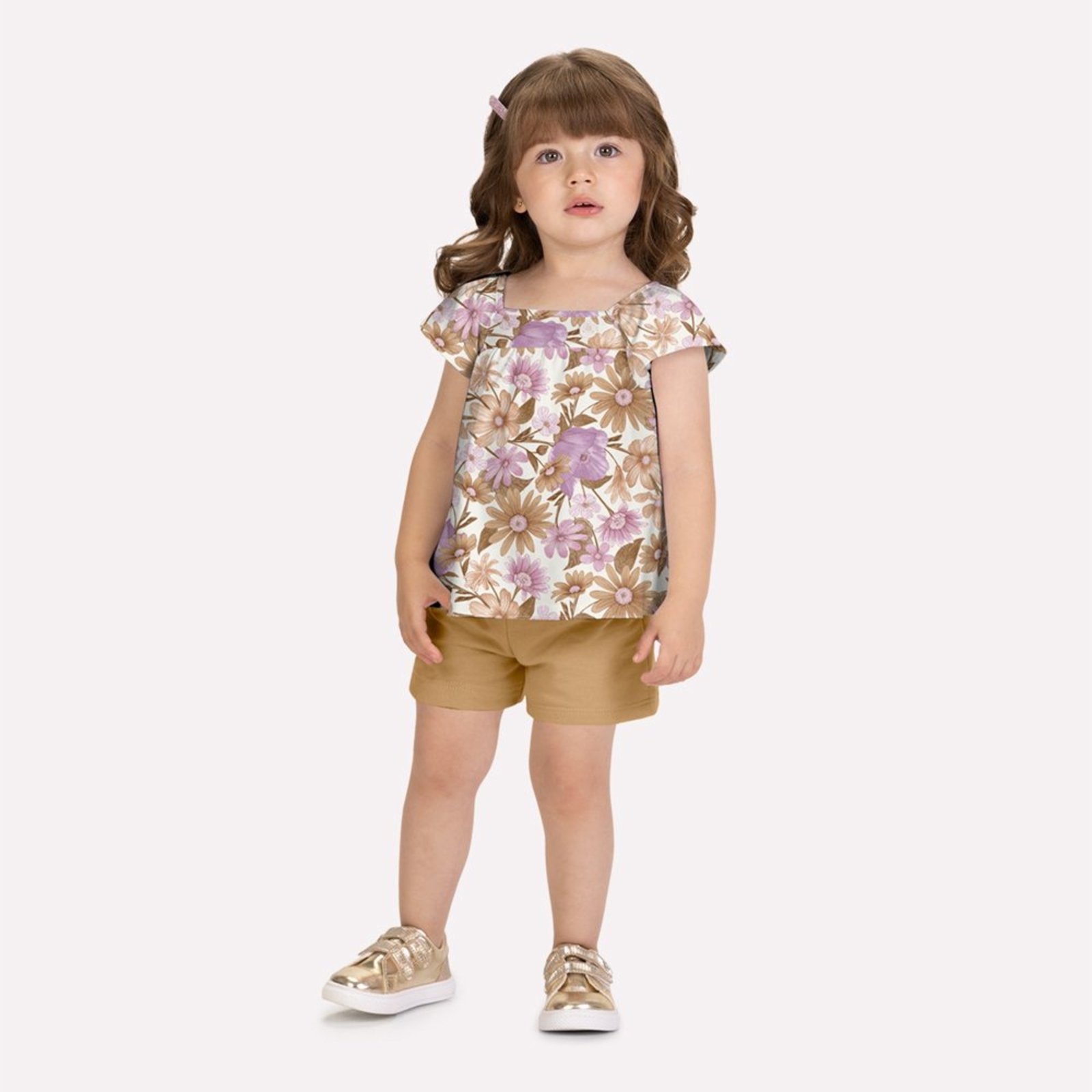 Infantil - Conjunto Menina Flores Milon